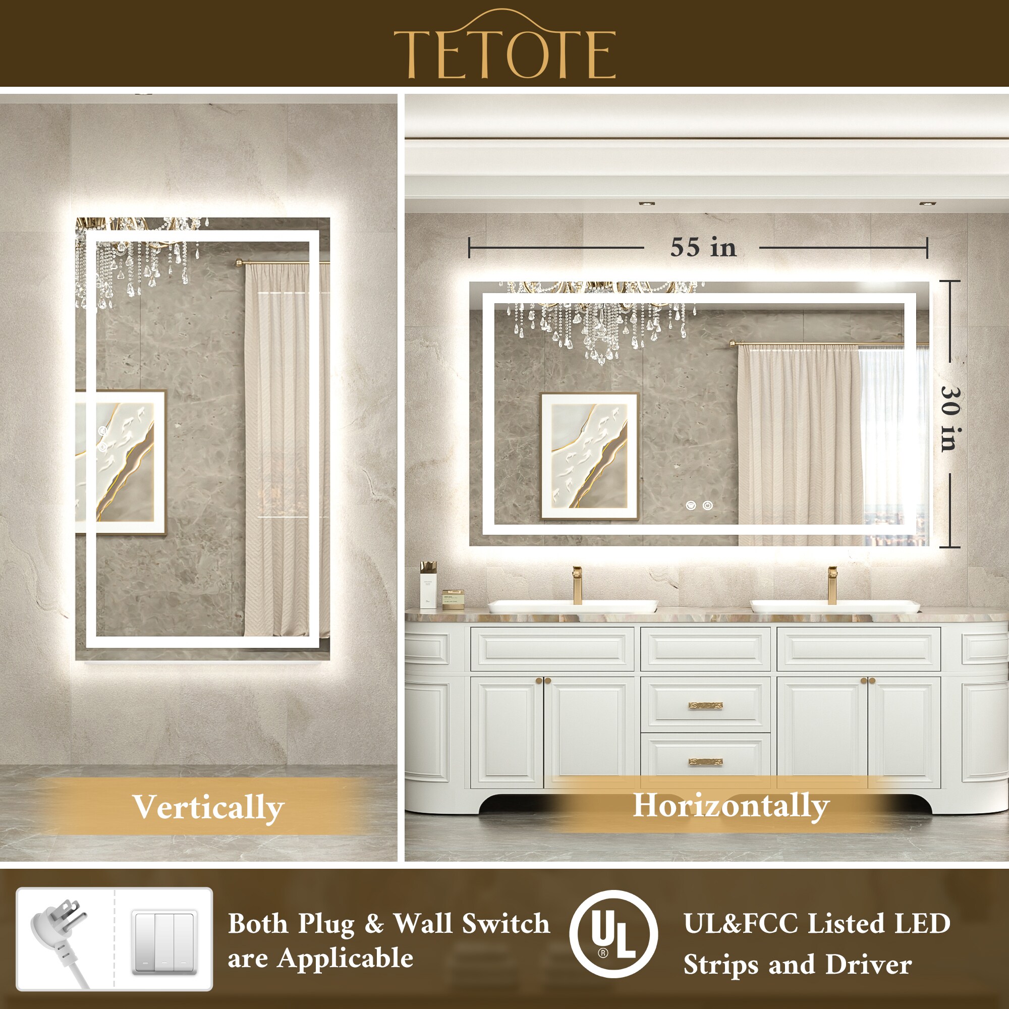 TETOTE LW-TE-BM54-13976F Framed-Bath-Mirrors - View #3