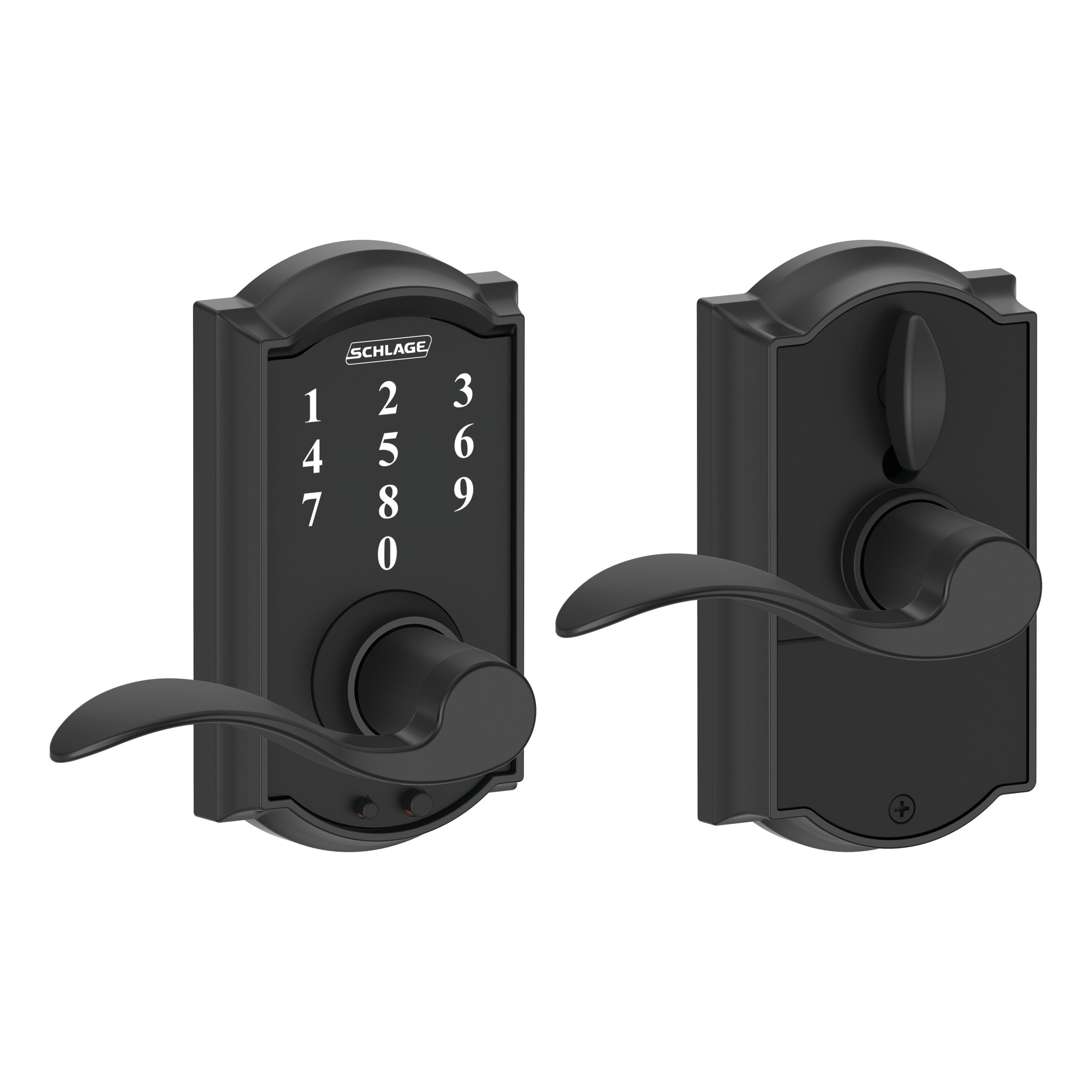 Schlage Touch Camelot-Accent Matte Black Electronic Handle Touchscreen Keypad FE695 CAM 622 ACC Sansujyuku sansujyuku.com