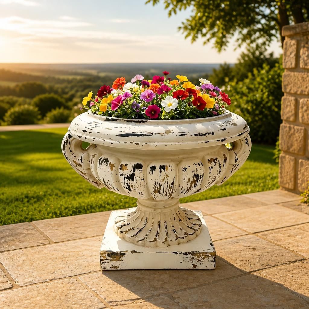 WOW PIONEER Large Round Garden Planter Pot for Indoor Outdoor Planting ...