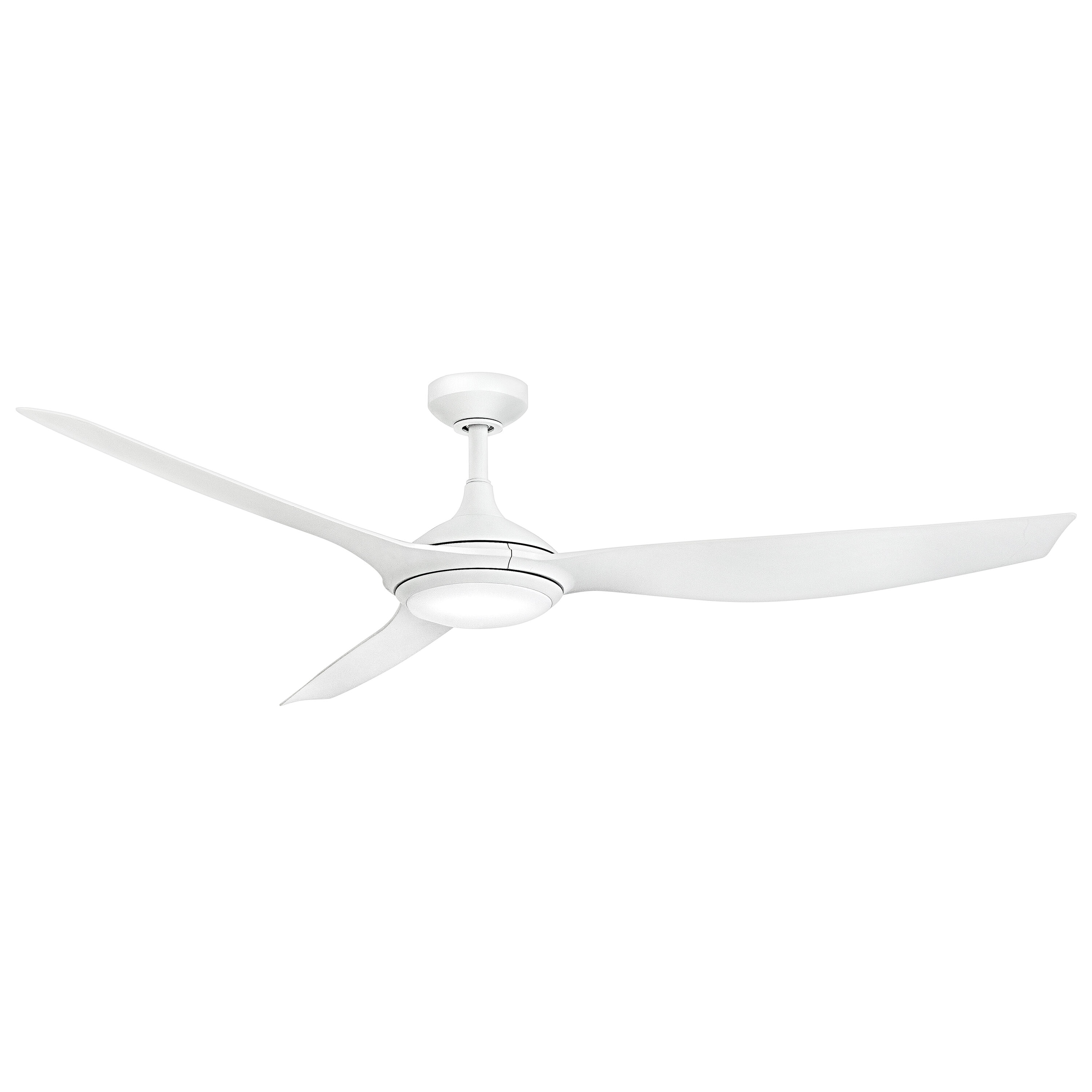 Hinkley 906864FMW-LDD Talan 64-in Integrated LED Outdoor Smart Matte White with Matte Blades Ceiling Fan With Light and Remote ( 3 -Blade )
