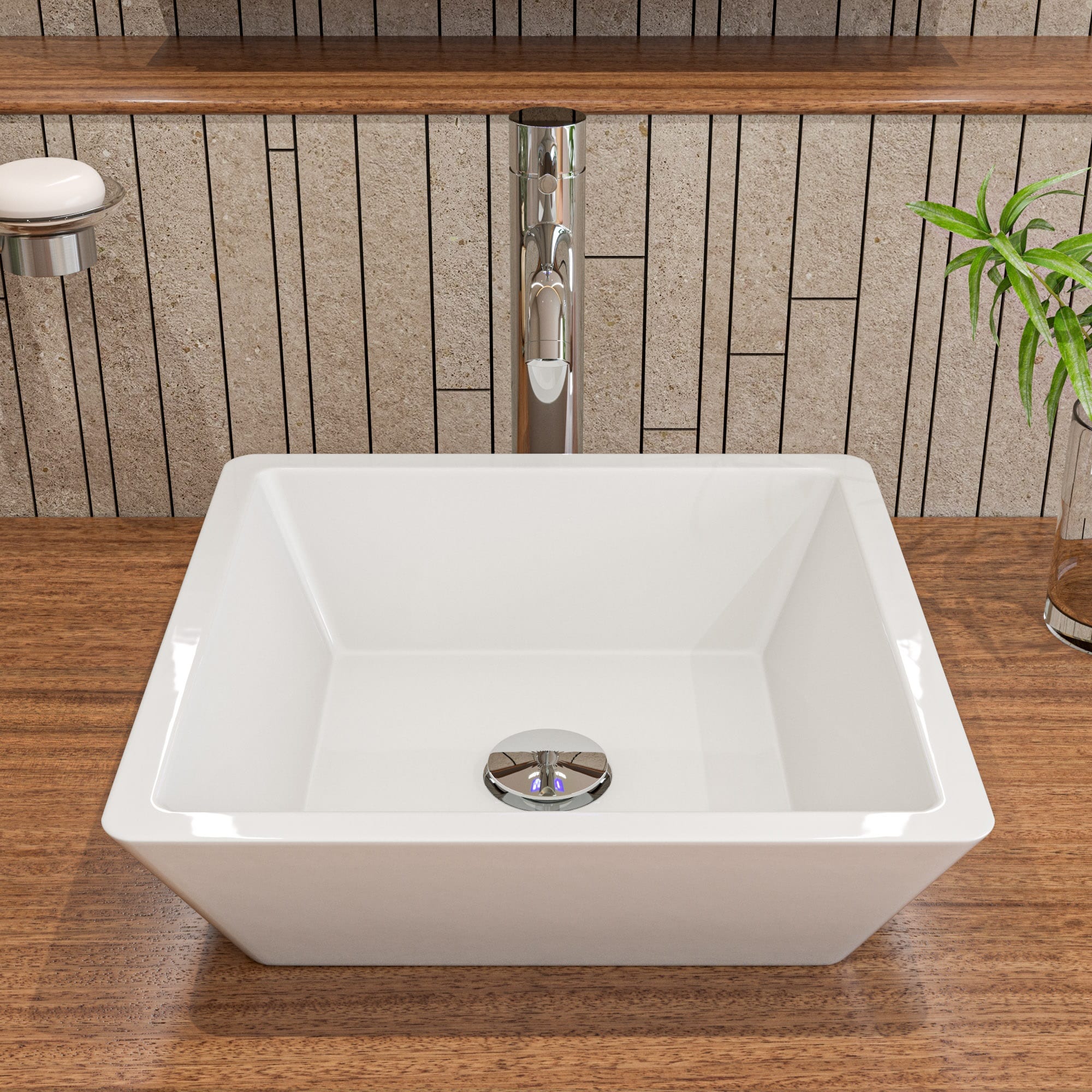 Tall Polished Chrome Single Lever Vessel Sink Faucet