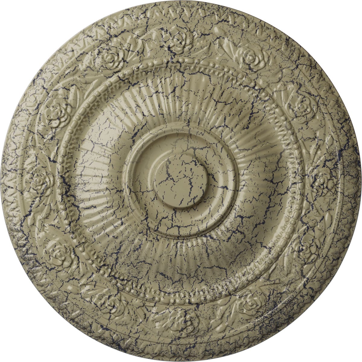 Ekena Millwork CM24NACSC Neuveau 24.25-in W x 24.25-in L Painted Castle Stone Crackle Polyurethane Whole Ceiling Medallion