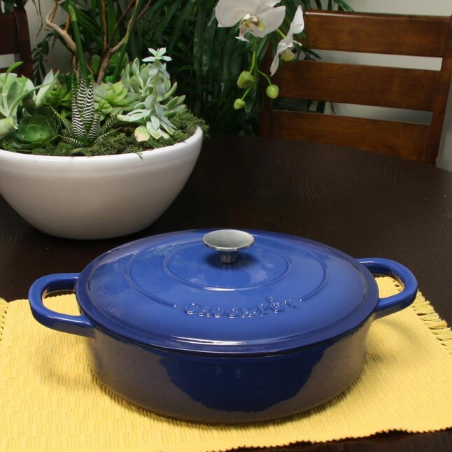 Crock-Pot 2-Piece Artisan 8-in Cast Iron Cooking Pan with Lid in the ...