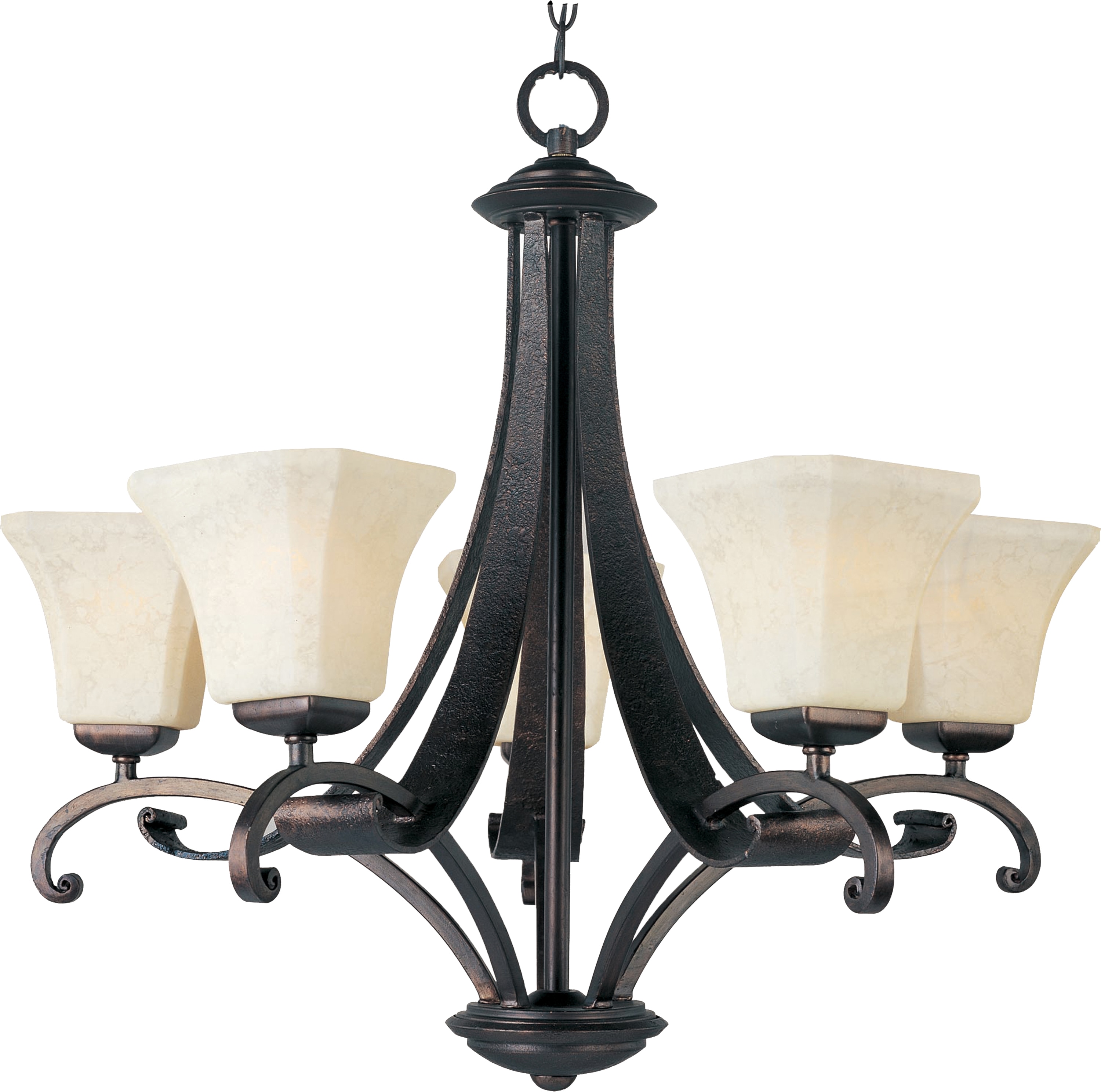 Maxim Lighting 21065FLRB Oak Harbor 5 -Light Distressed Bronze Transitional For Use in Bedrooms, Dining Rooms, Foyers, Kitchens, Living Rooms Chandelier