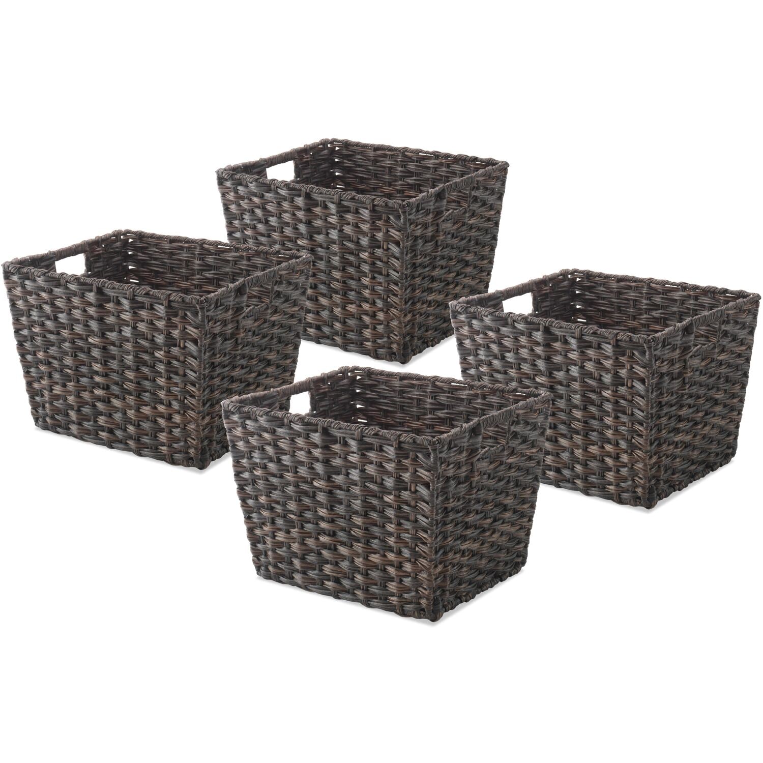 Whitmor 6084-105-4-DW 4 -Pack ( 12.5-in W x 9.5-in H x 14.5-in D ) Brown Polyethylene Basket