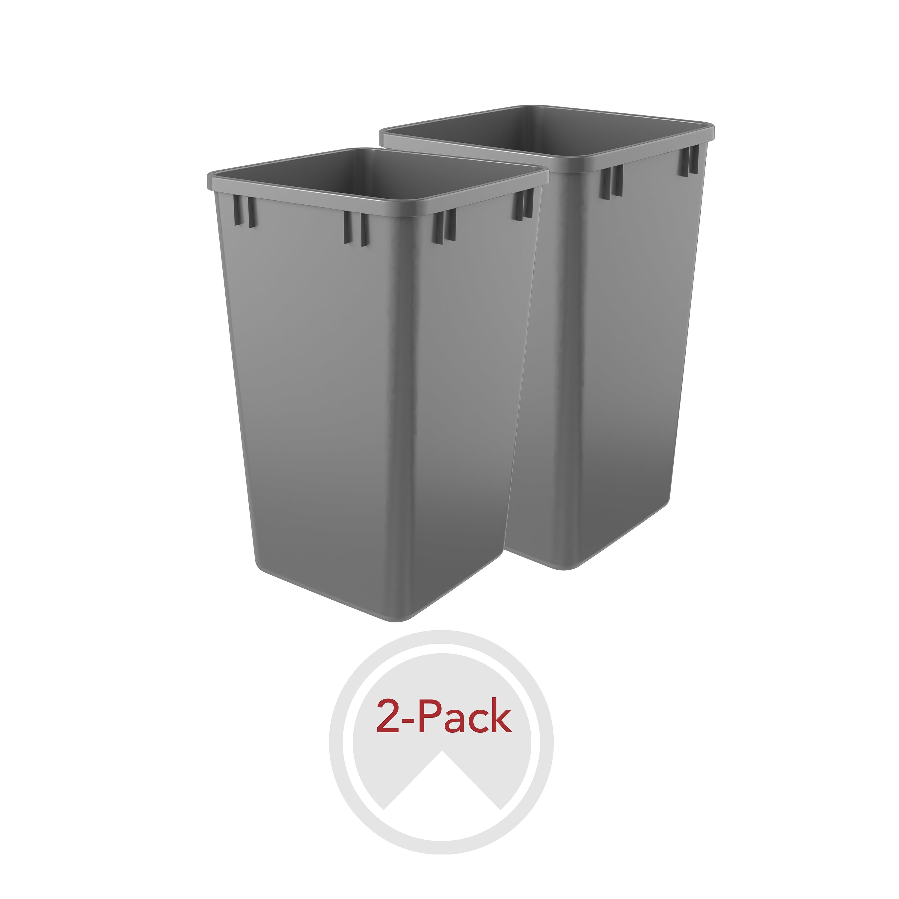 Rev-A-Shelf 397909 27 Quart Metallic Silver Plastic Indoor Kitchen Lidless Trash Can