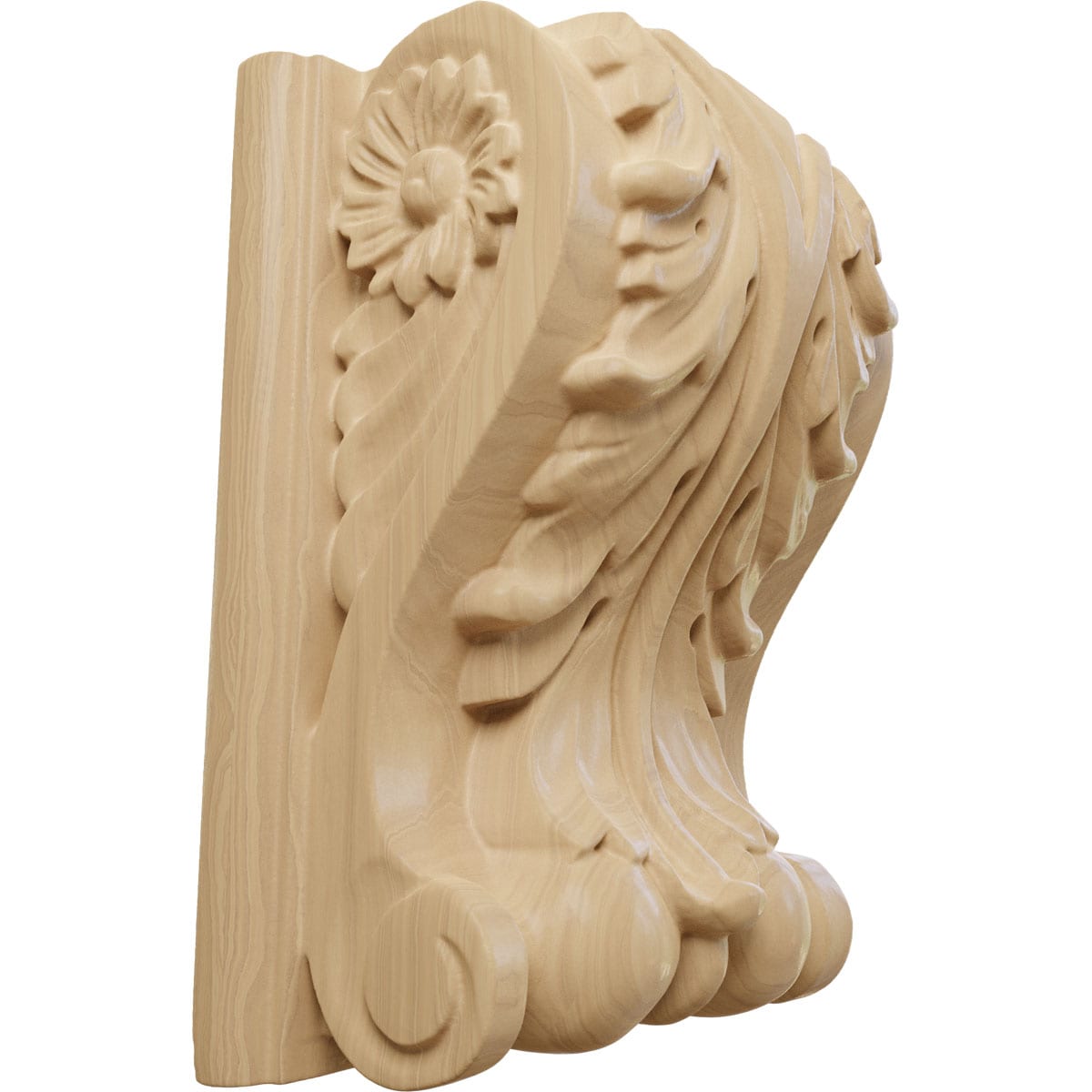 Ekena Millwork CORW04X03X06ABCH 4.25-in x 2.5-in x 5.5-in Unfinished Cherry Wood Paintable/Stainable Corbel