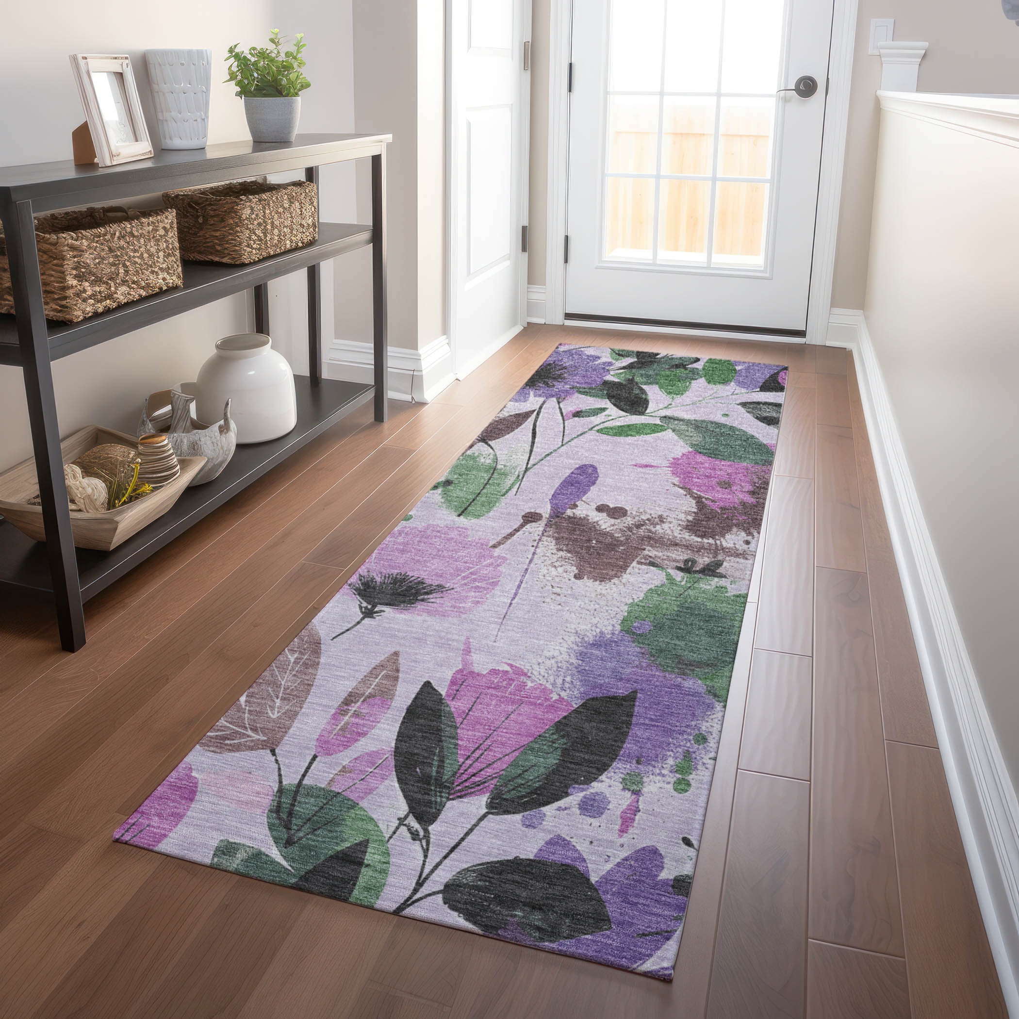 Addison Rugs ACN1552LV2X8 Chantille ACN1552LV 2 x 7 (ft) Polyester Lavender Rectangular Indoor/Outdoor Geometric Machine washable Runner rug