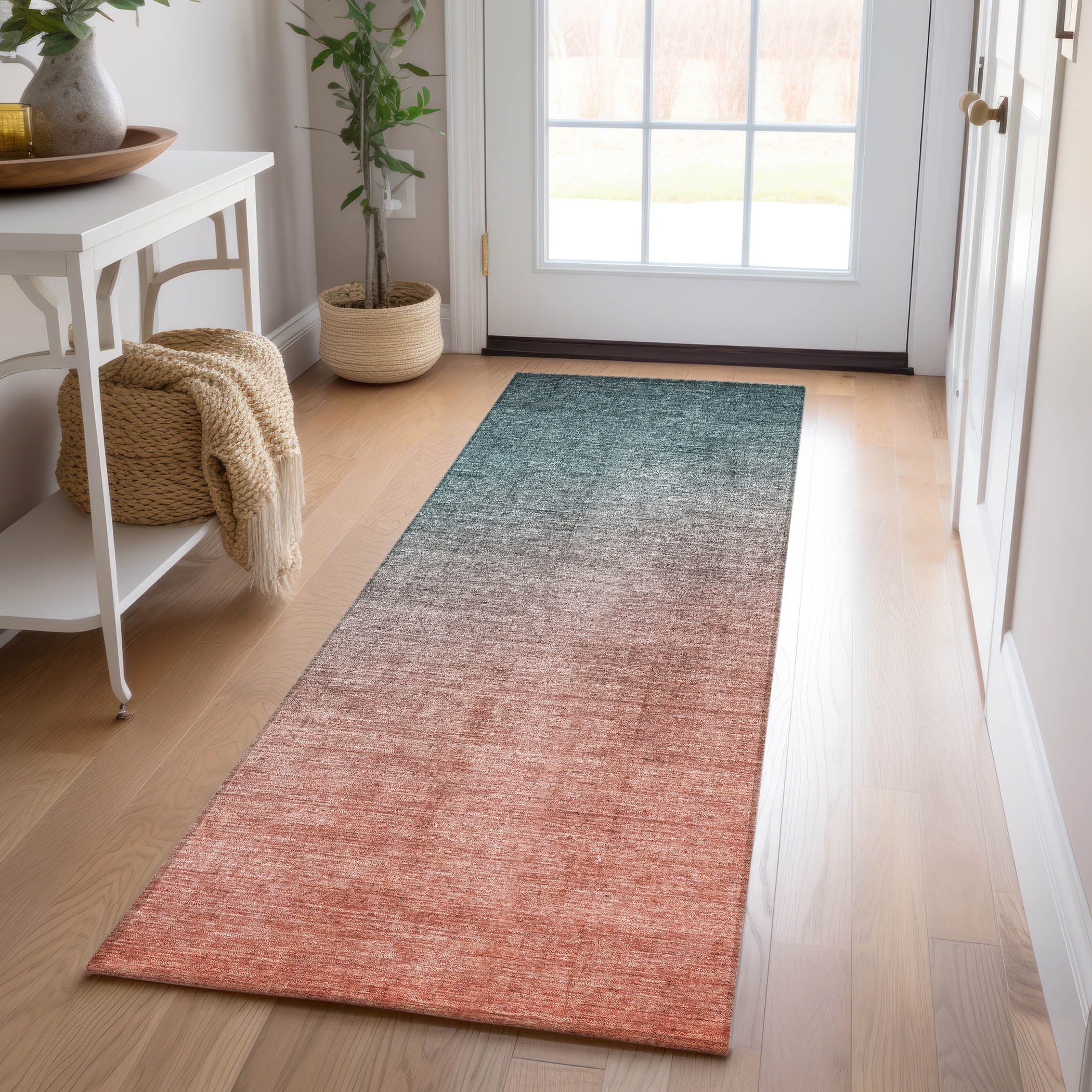 Addison Rugs ACN569TE2X8 Chantille ACN569TE 2 x 7 (ft) Polyester Teal Rectangular Indoor/Outdoor Geometric Machine washable Area rug