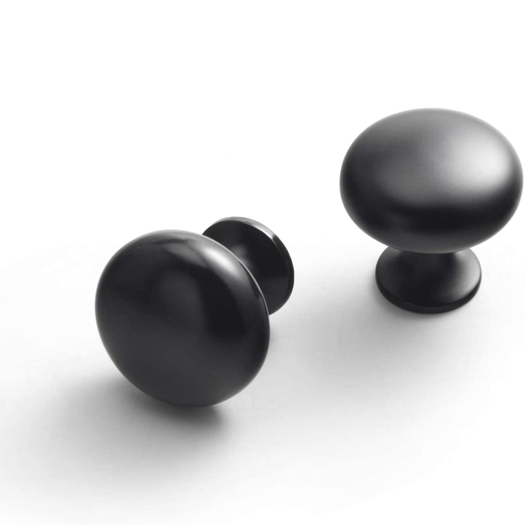 Miaokesen 901MB 1-3/16-in Matte Black Round Modern Cabinet Knob 6 -Pack