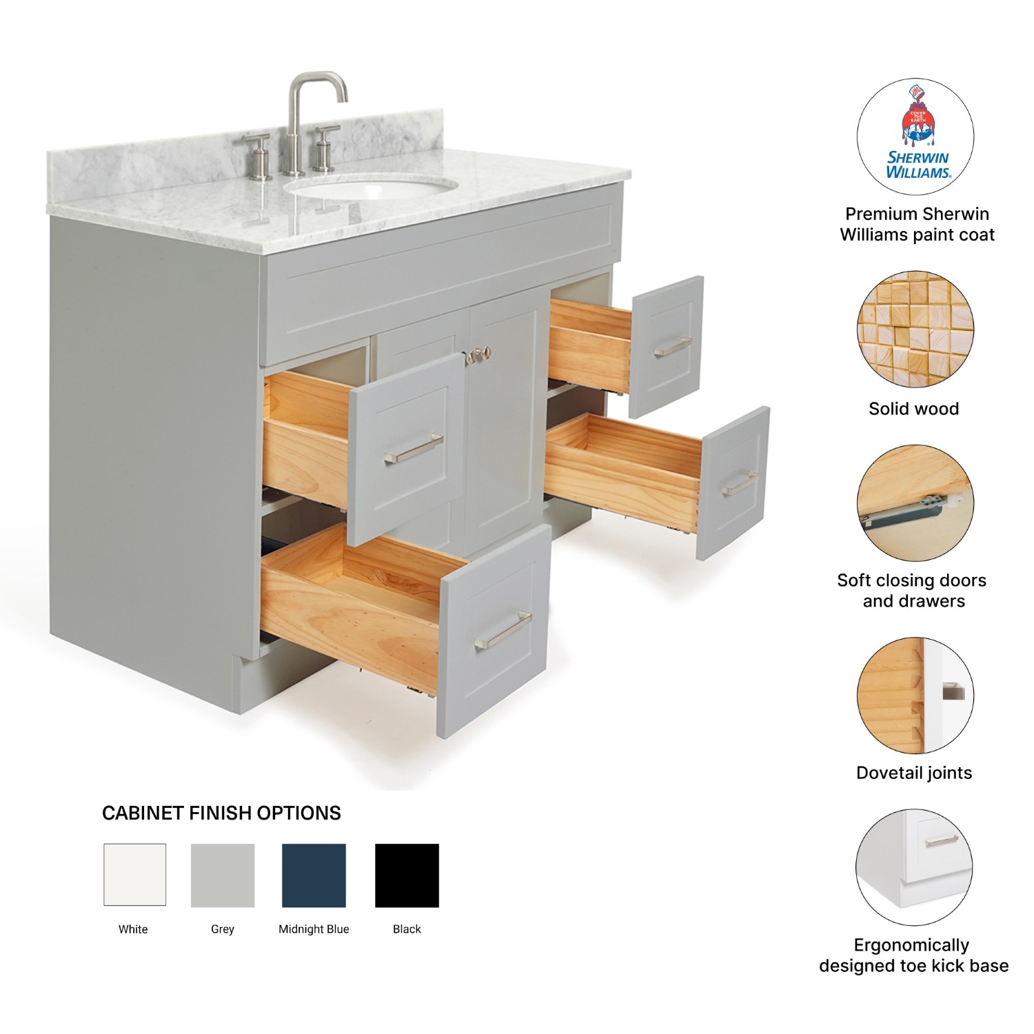 ARIEL F049SCW2OVOGRY Bath-Vanity-Combo - View #5