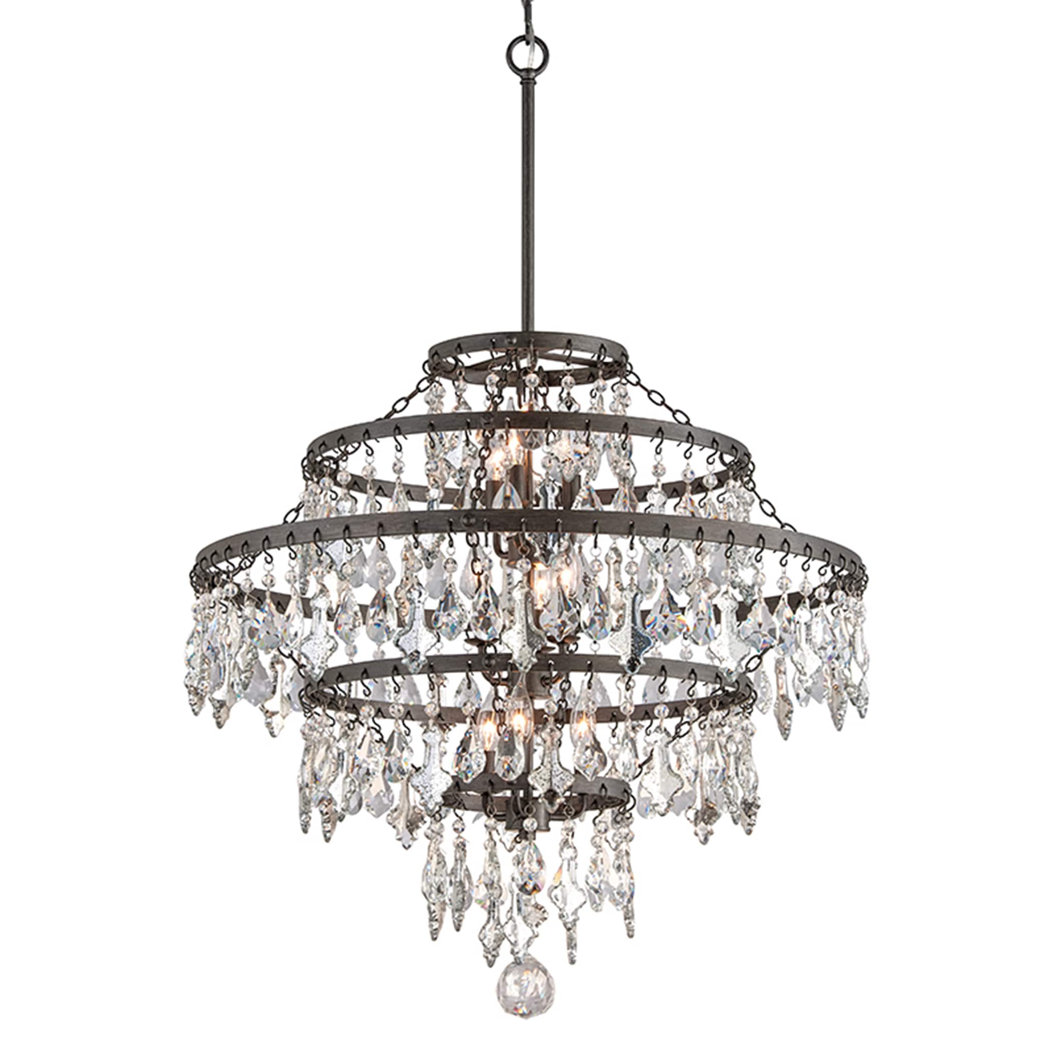 Troy Lighting F4319 Meritage 9-Light Graphite Transitional Geometric Hanging Pendant Light