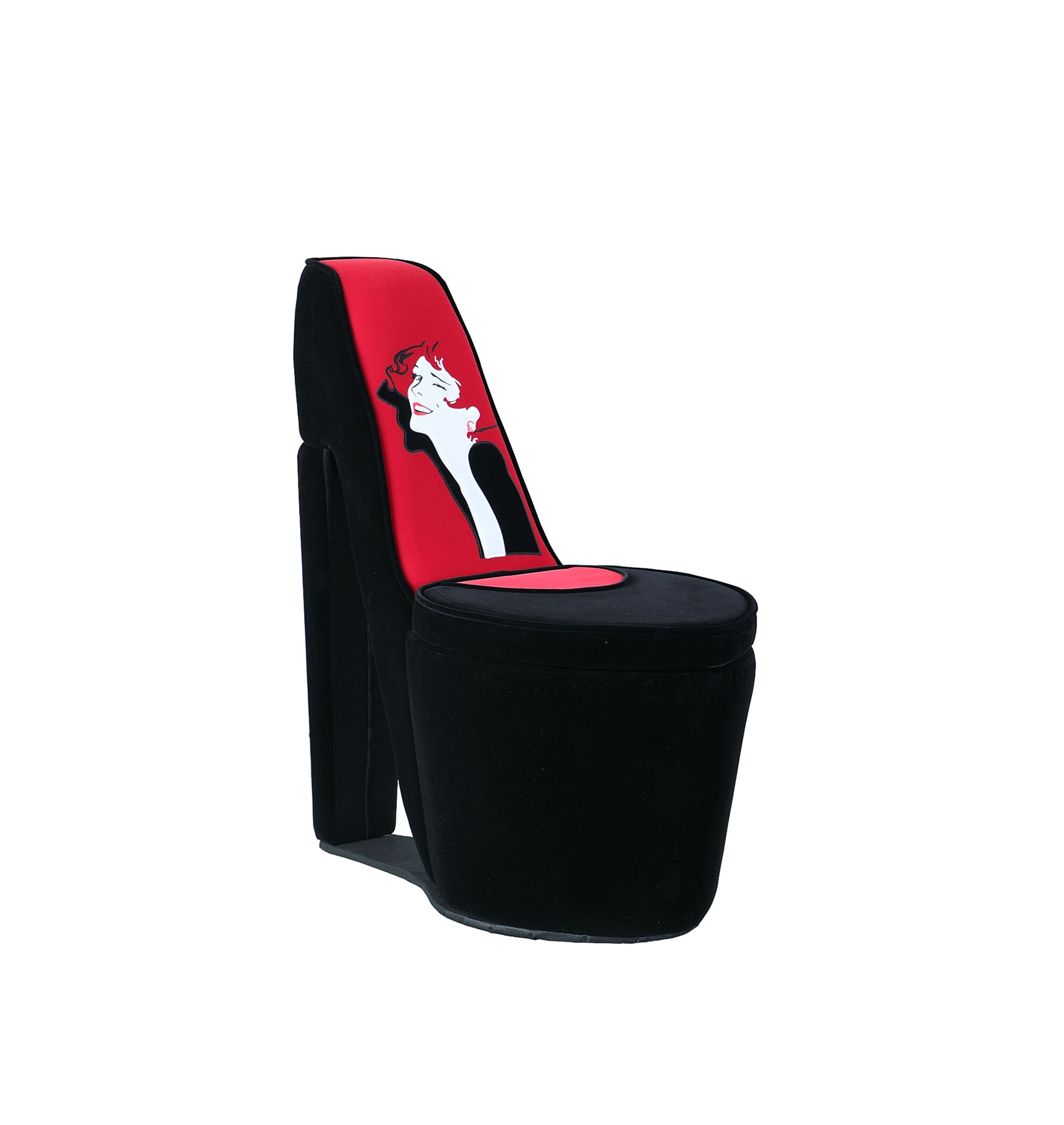 ORE International HB4723 Modern Black and Red Accent Chair