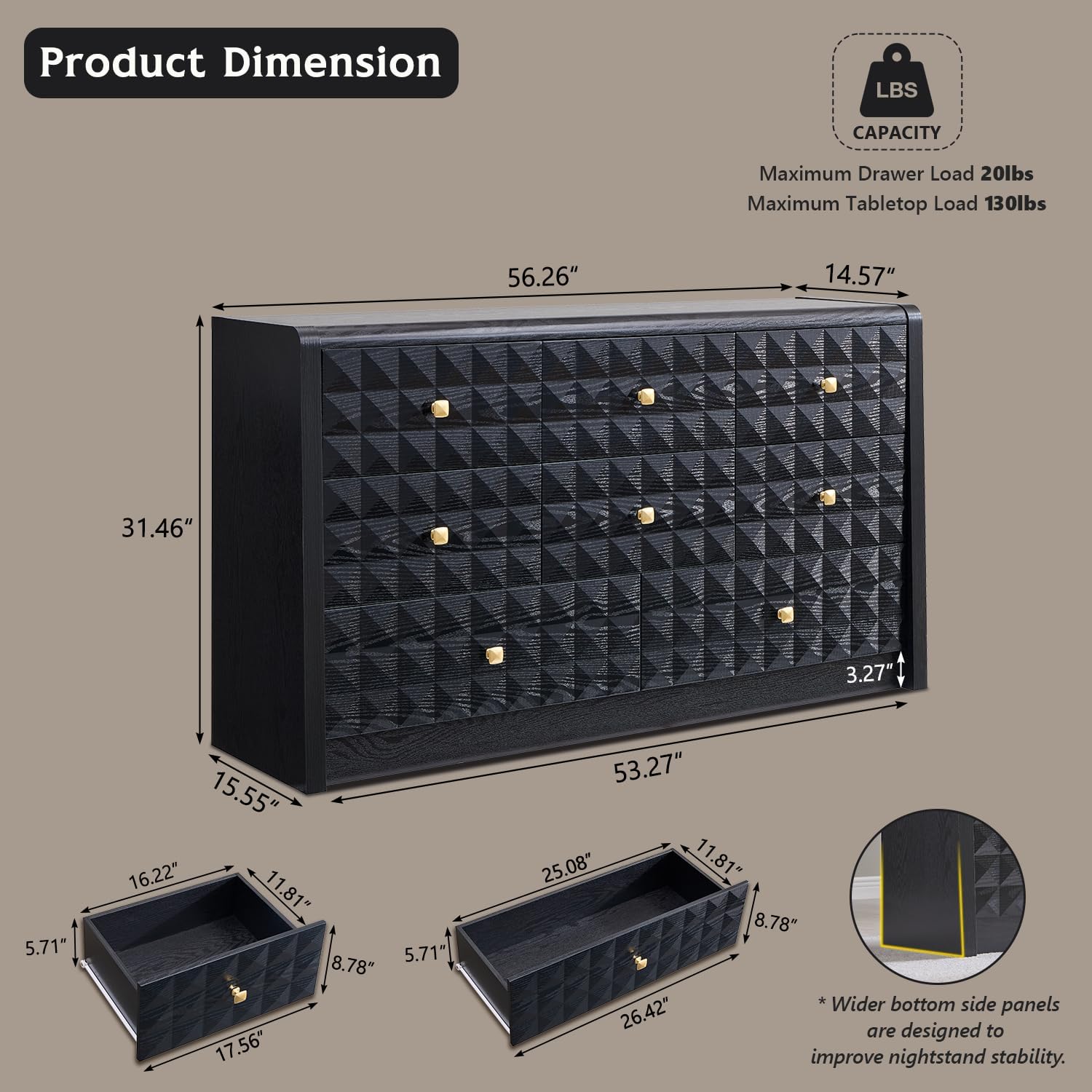 DecorUHome LDLX8D-BK-PRO dressers - View #3