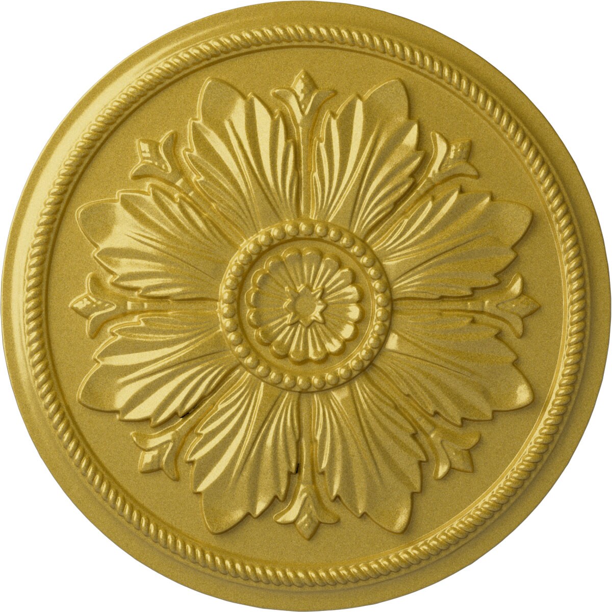 Ekena Millwork CM23KARGS Kaya 23.625-in W x 23.625-in L Painted Rich Gold Polyurethane Whole Ceiling Medallion