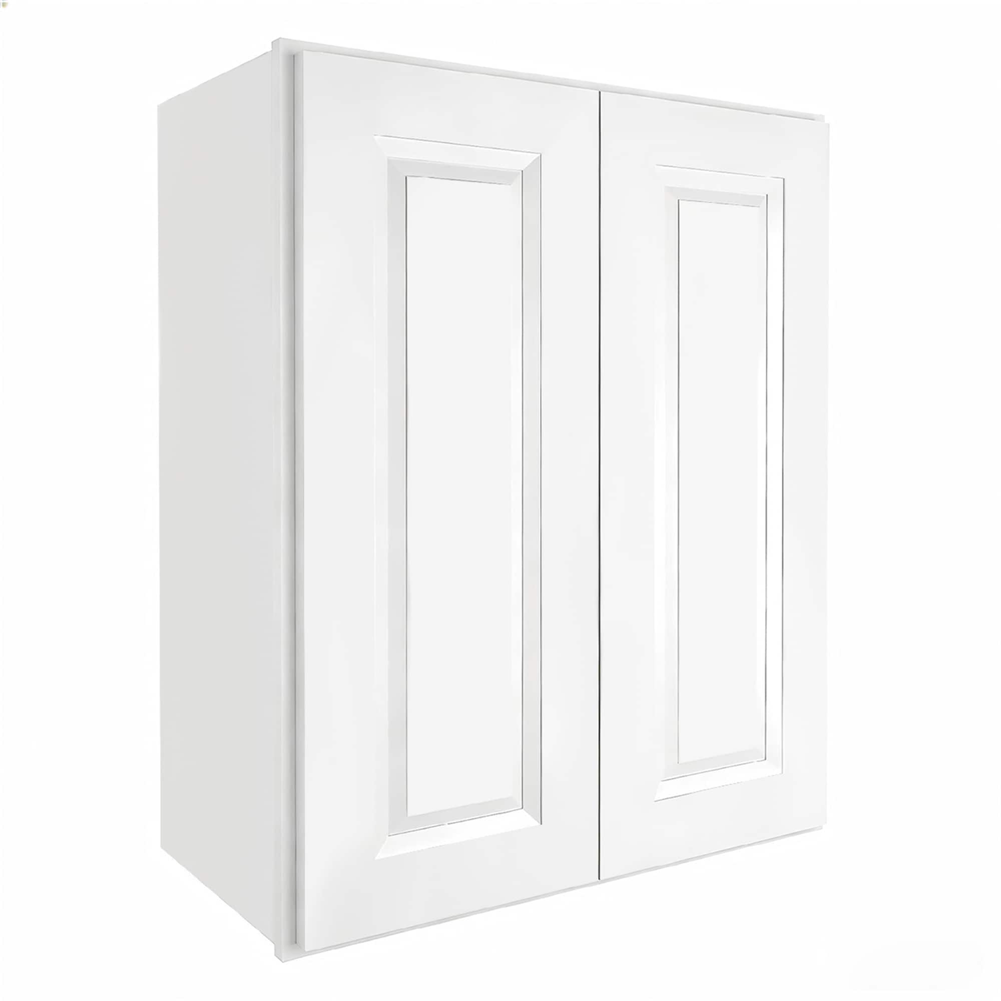 Tinyhomie 24-in W x 30-in H x 12-in D White Shaker RTA Kitchen Wall Cabinet with Plywood Box with HDF Doors Two Adjustable Shelves 6-Way Soft-Close Hinges and 1/2-in Solid Back