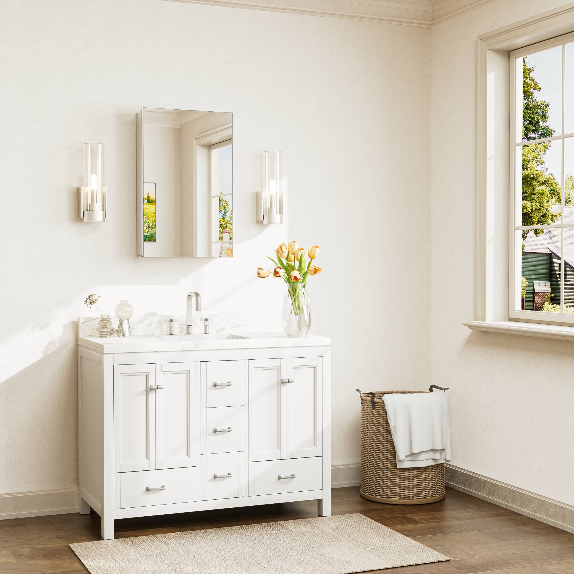 Keonjinn LW-JG-FXFJP-4166-SI Bathroom-Medicine-Cabinets - View #2