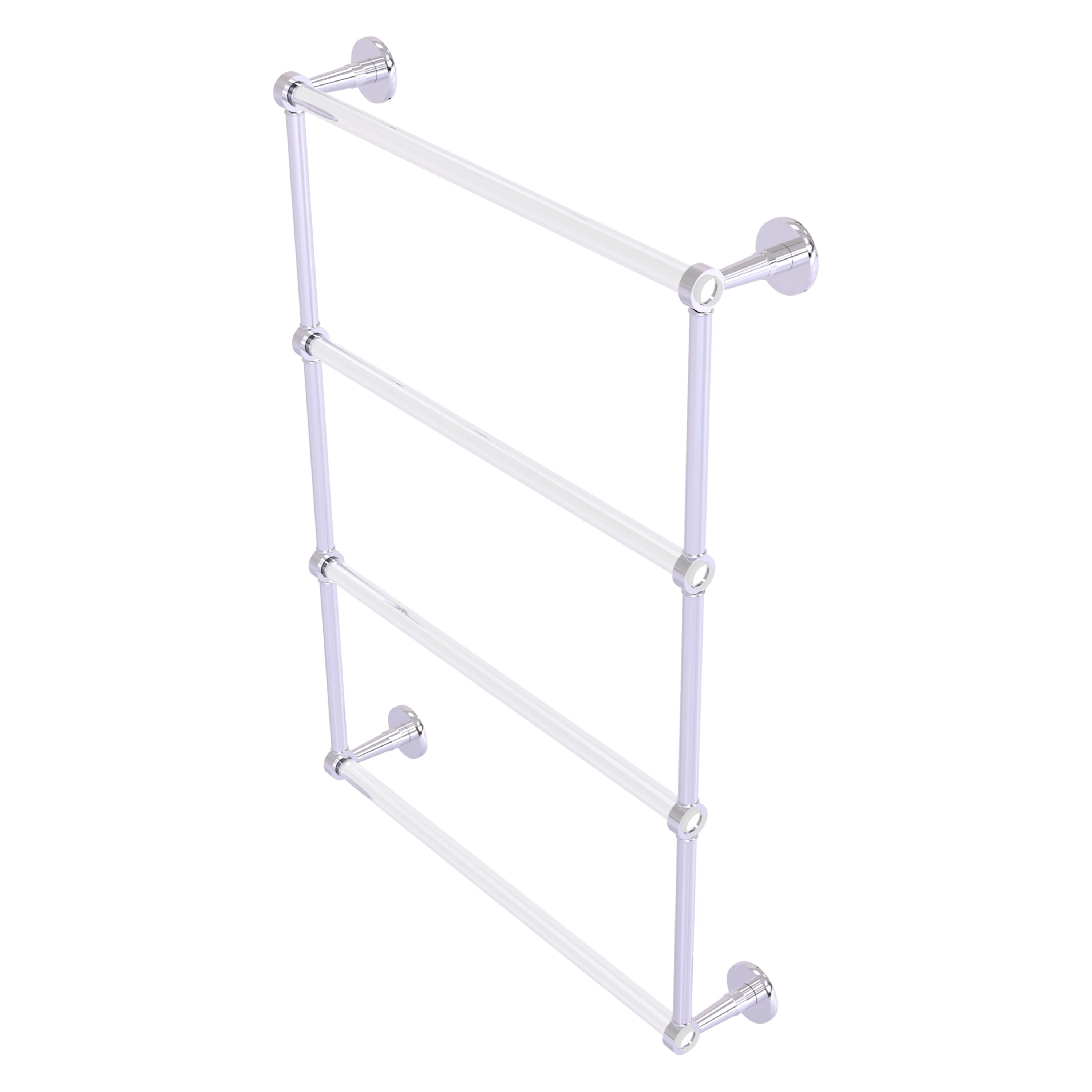 Allied Brass CV-28-24-PC Clearview 24-in double Polished Chrome Wall mount 4-tier Towel Bar