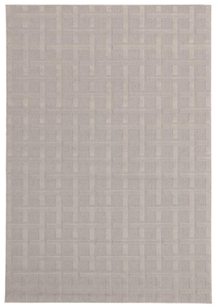 ECARPETGALLERY 351346 Villa 5 x 8 (ft) Polypropylene Gray Rectangular Indoor/Outdoor Geometric Area rug