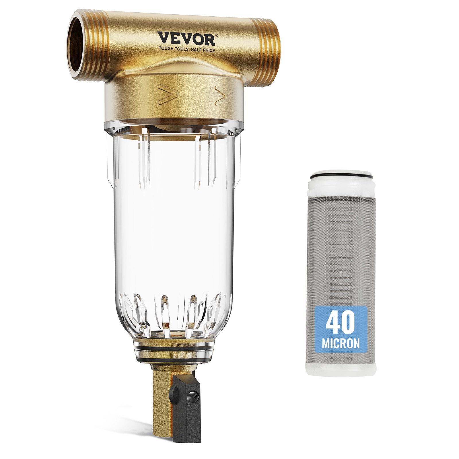 VEVOR SDCXQZSGLQZCSTZLDV0 40 Micron Whole House Sediment Filter Multi-method Reverse Osmosis Filtration System