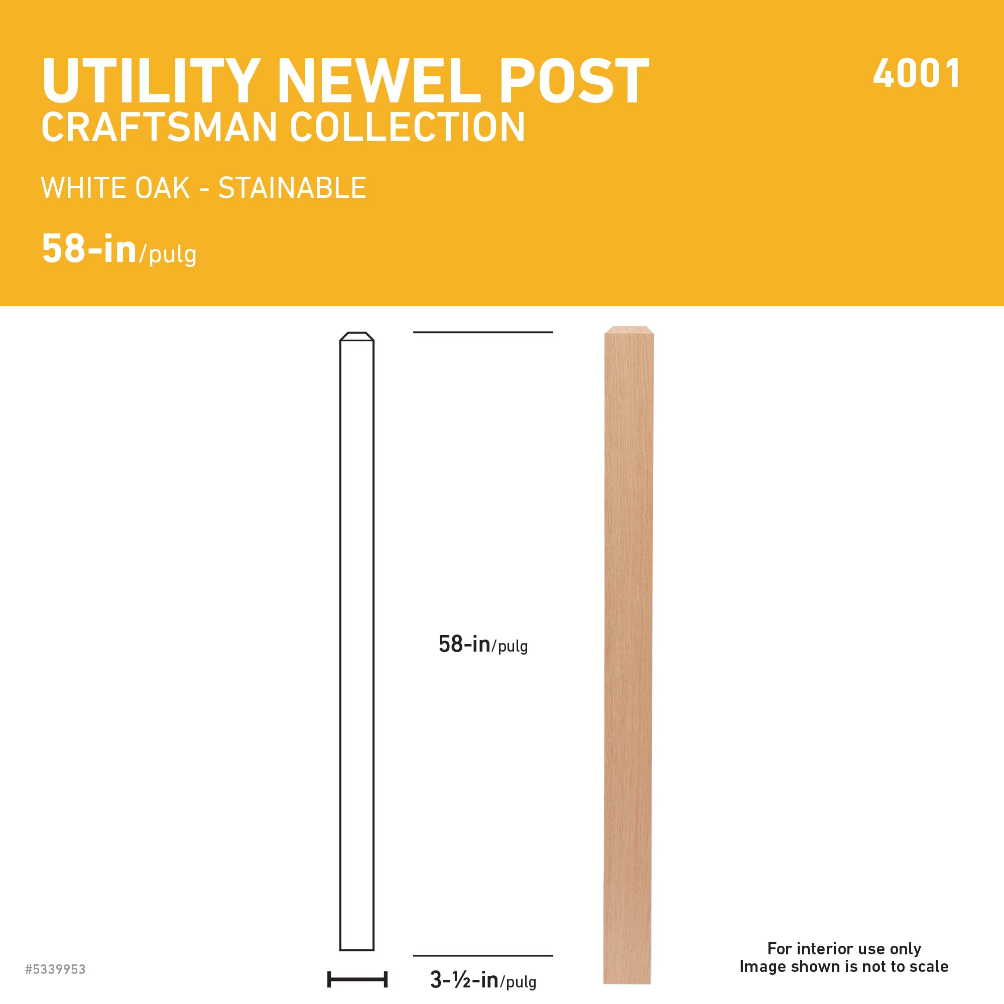 L.J. Smith Stair Systems LJ-4001-WO Interior-Stairpart-Newel-Posts - View #3