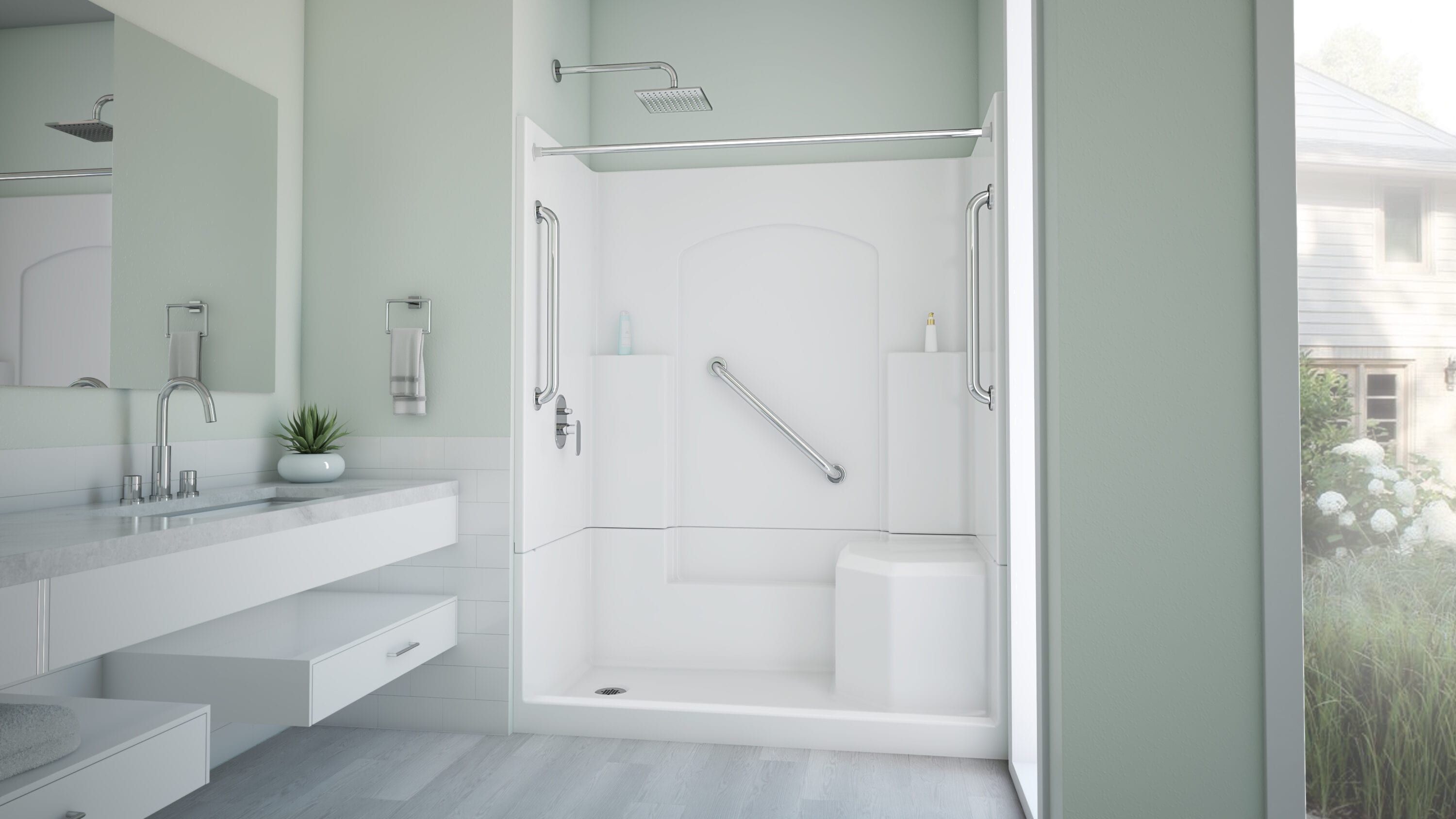 Laurel Mountain L3260SH1S4PRWC2 Alcove-Shower-Kit - View #9