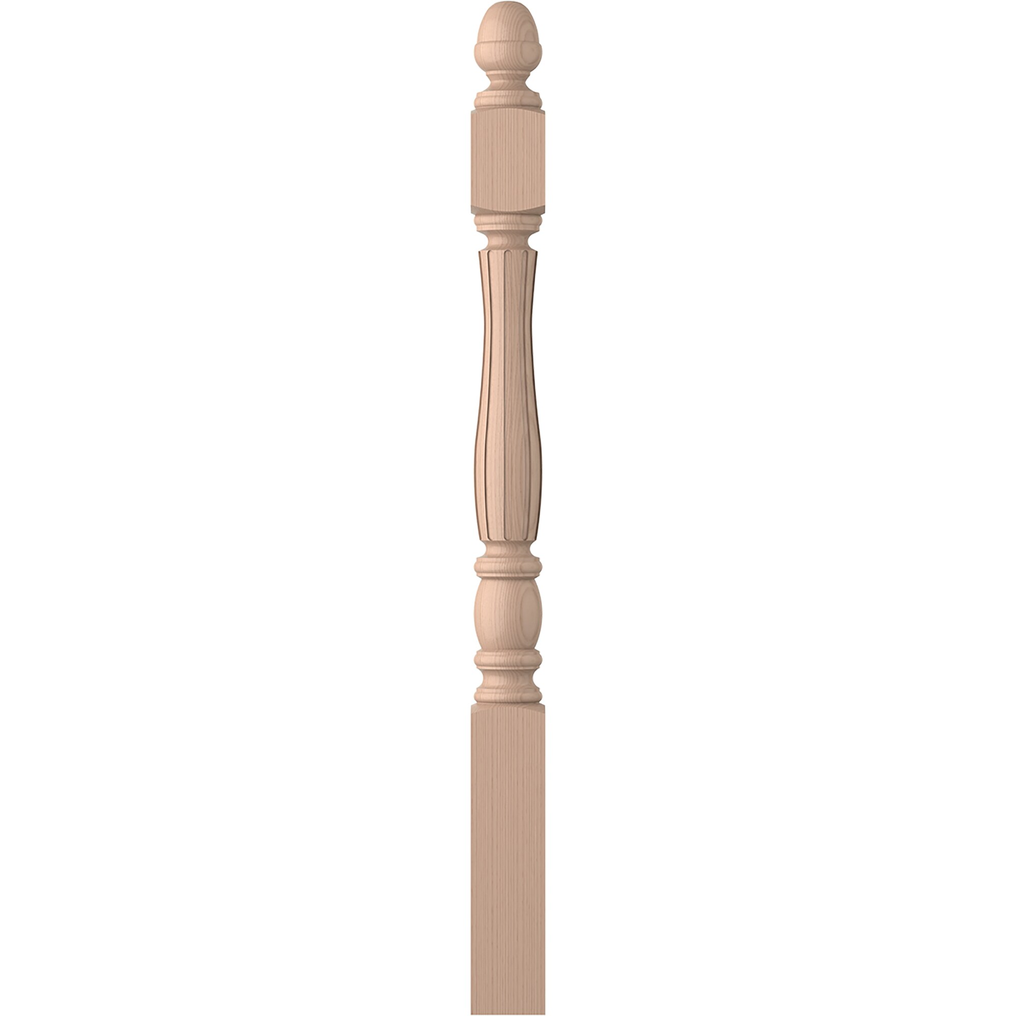 L.J. Smith Stair Systems LJF-3340-M Briarcliffe 3.5-in x 47.4375-in Unfinished Maple Starting Stair Newel Post