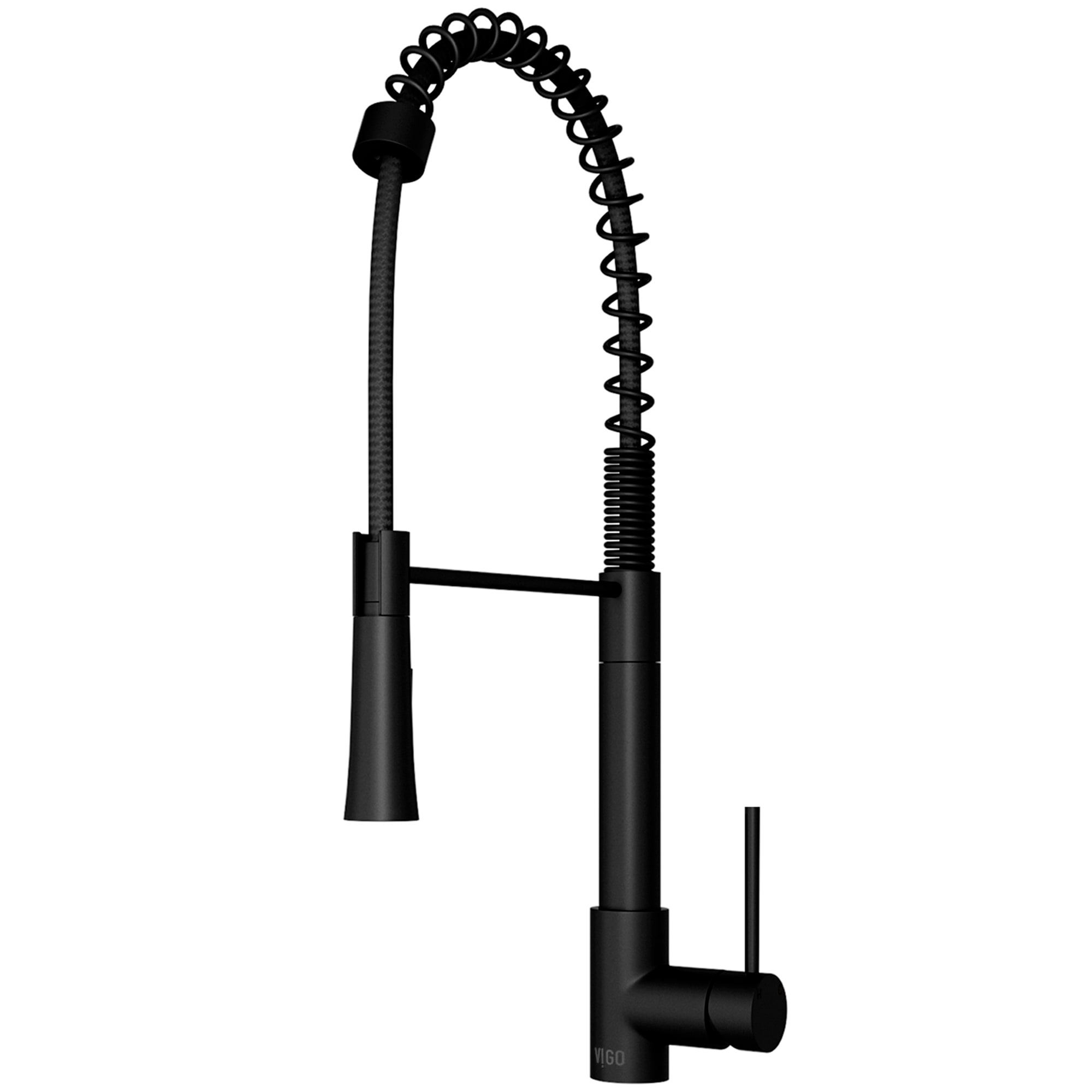 VIGO VG02032MB Laurelton Matte black Single Handle Deck-mount Pull-down Kitchen Faucet with Sprayer