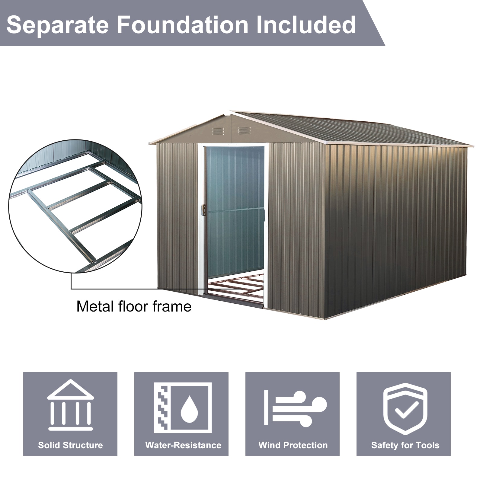 Kahomvis WWC-QP211-13 Metal-Storage-Buildings-Sheds - View #4