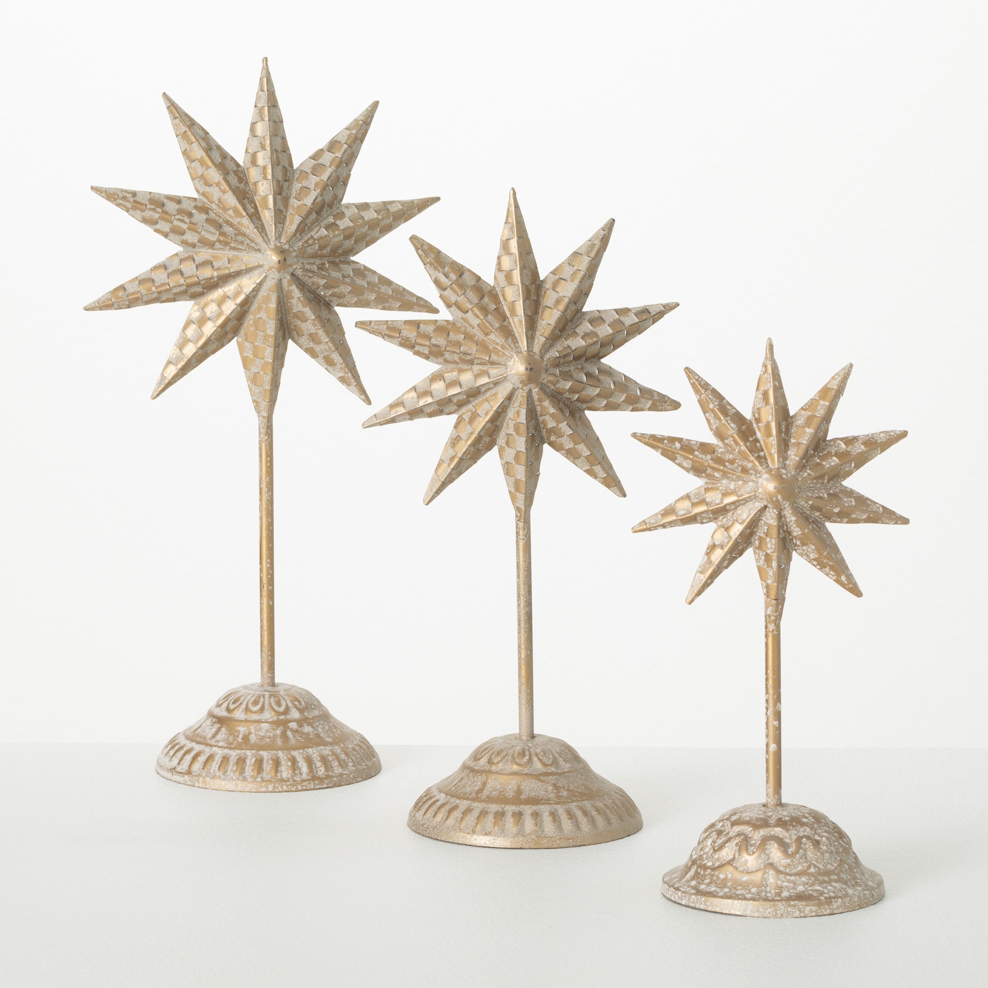Sullivans MET2182 14-Inches Figurine Star 3 -Pack Christmas Decor