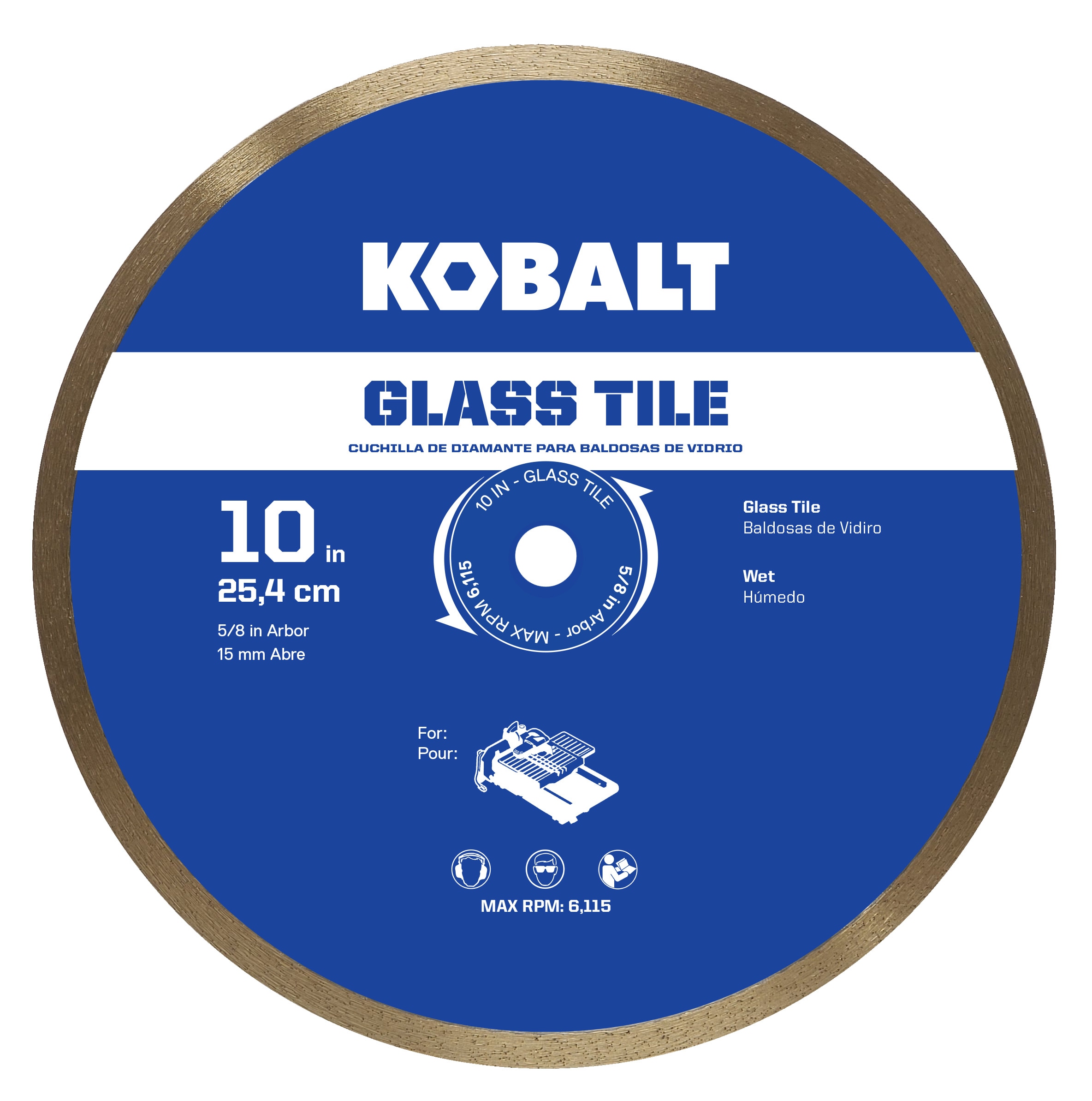 10-in Wet Continuous Rim Diamond Saw Blade | - Kobalt GL10