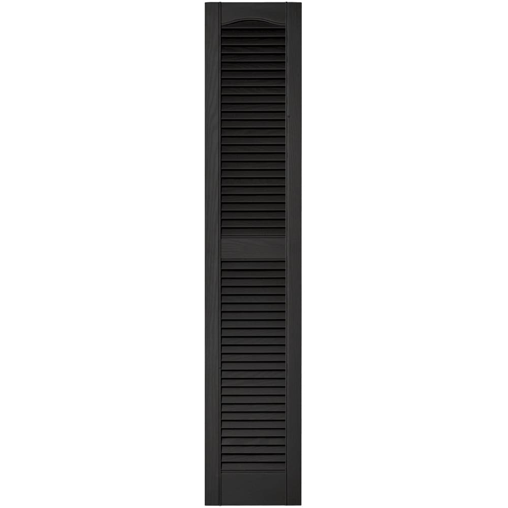 Vantage V1711260002 12-in W x 59.875-in H Black Louvered Exterior Shutters ( 1 -Pack )