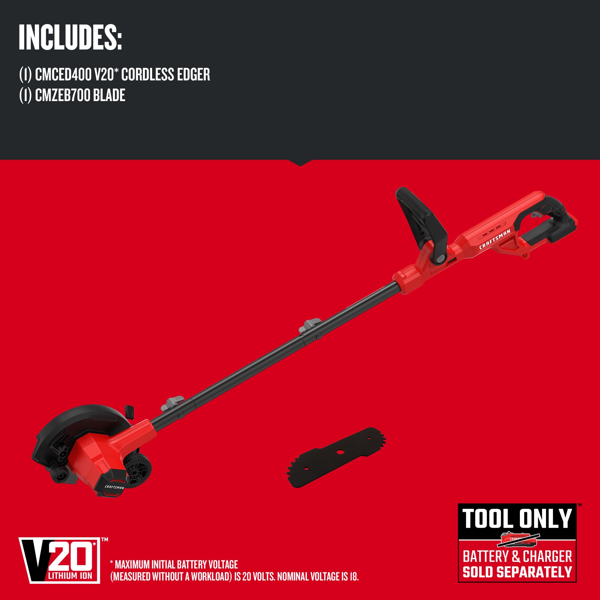 CRAFTSMAN V20 7.5 in Handheld Battery Lawn Edger Battery Not Included in the Lawn Edgers department at Lowes