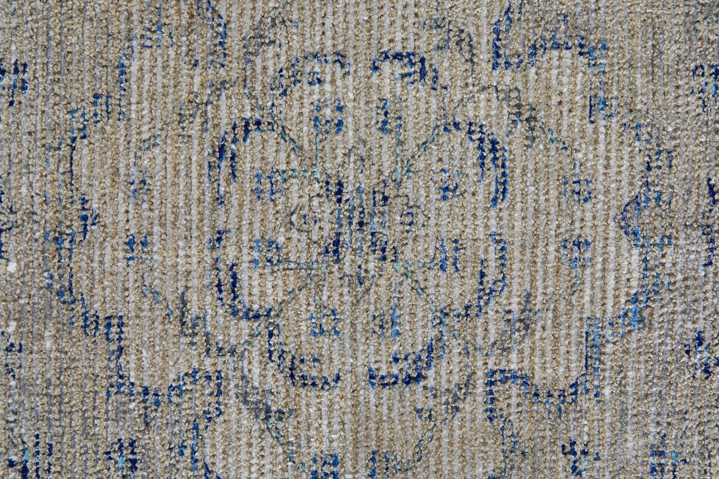 Spa Blue & Warm Gray Handmade Tufted Wool-Viscose Blend Area Rug - 2' x 3'
