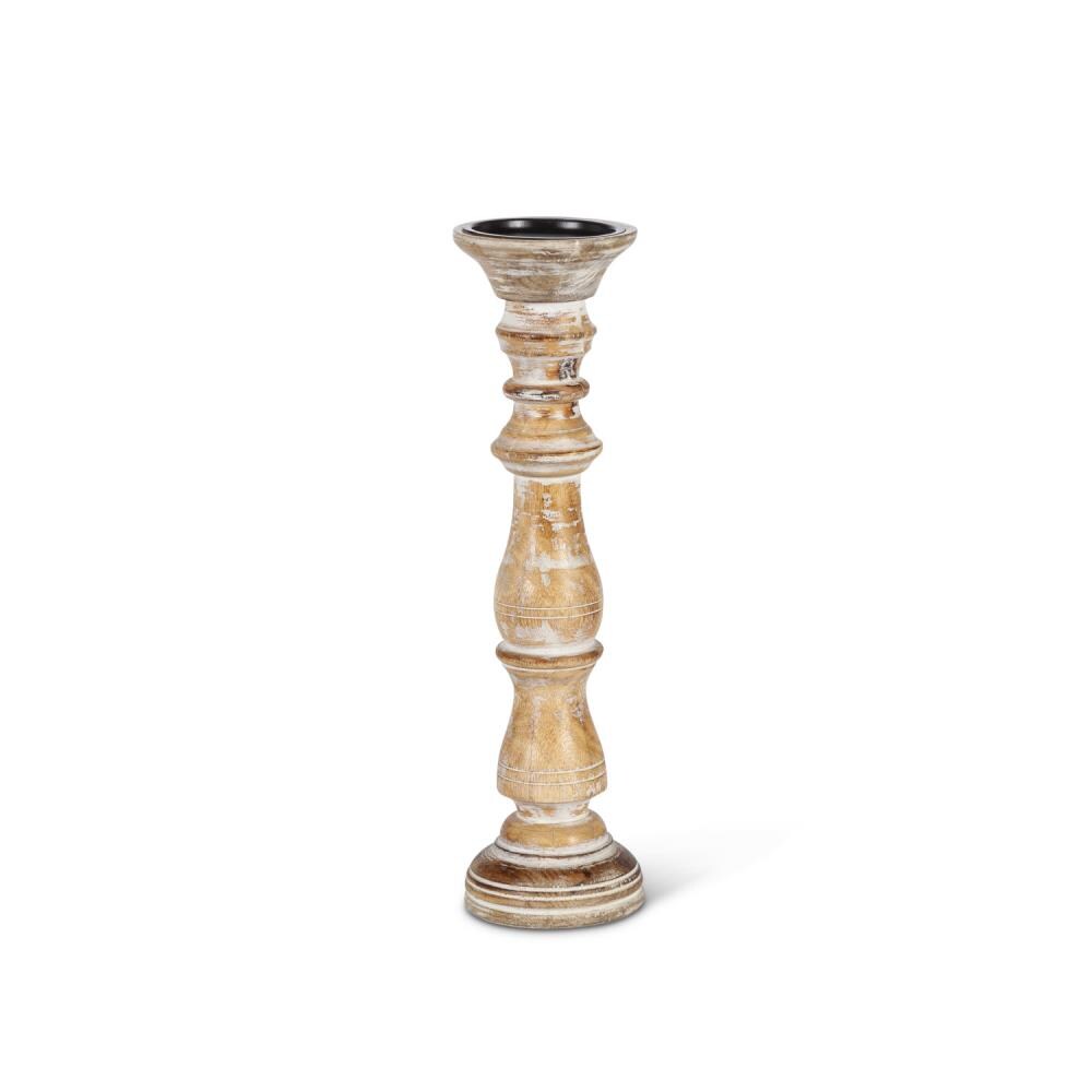Vintiquewise Bark Wooden Pillar Rustic Candle Holder - Set of 3 QI003888.3