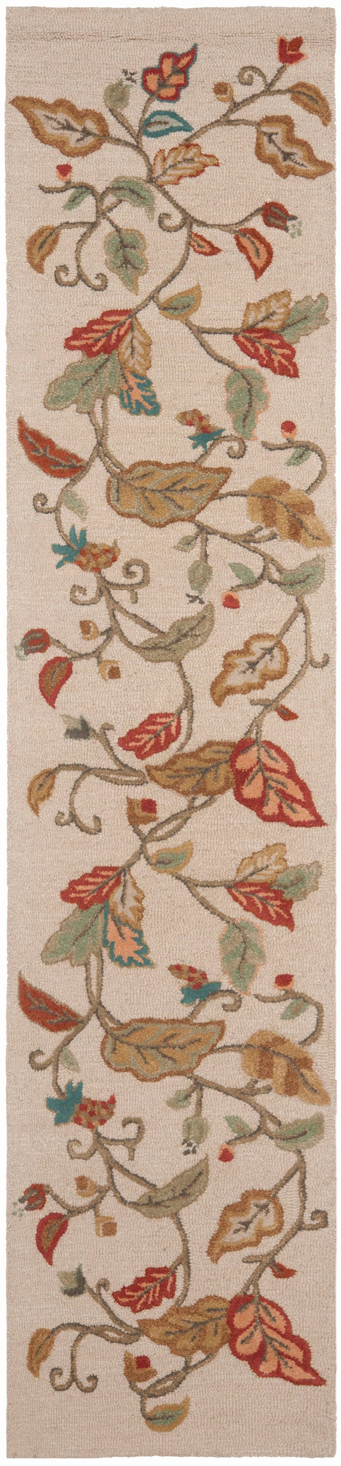 Martha Stewart MSR3611A-210 Autumn Woods 2 x 10 (ft) Tufted Synthetic Persimmon Red Rectangular Indoor Floral/Botanical Farmhouse/Cottage Runner rug