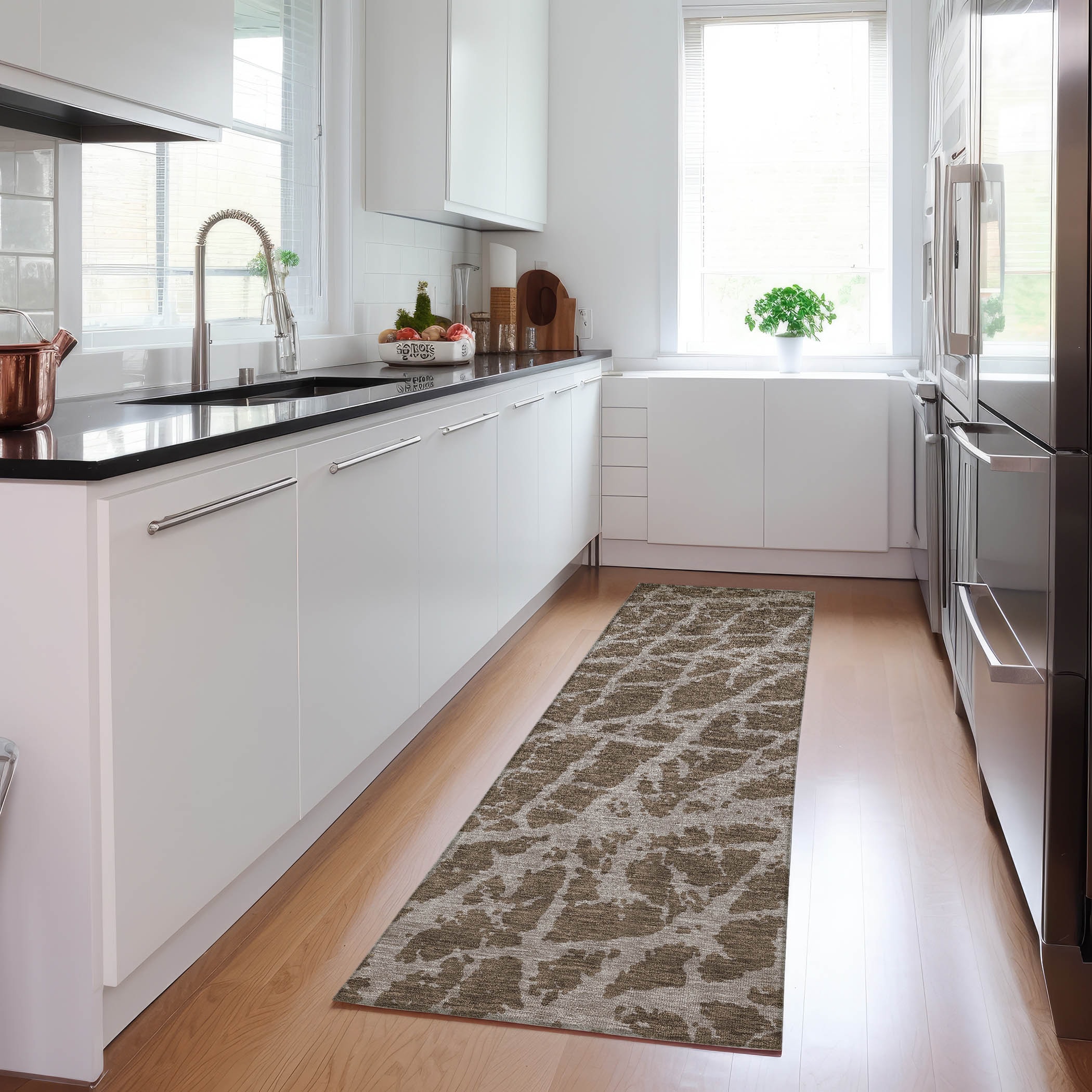 Addison Rugs ACN501BR2X8 Chantille ACN501BR 2 x 7 (ft) Polyester Brown Rectangular Indoor/Outdoor Abstract Machine washable Area rug