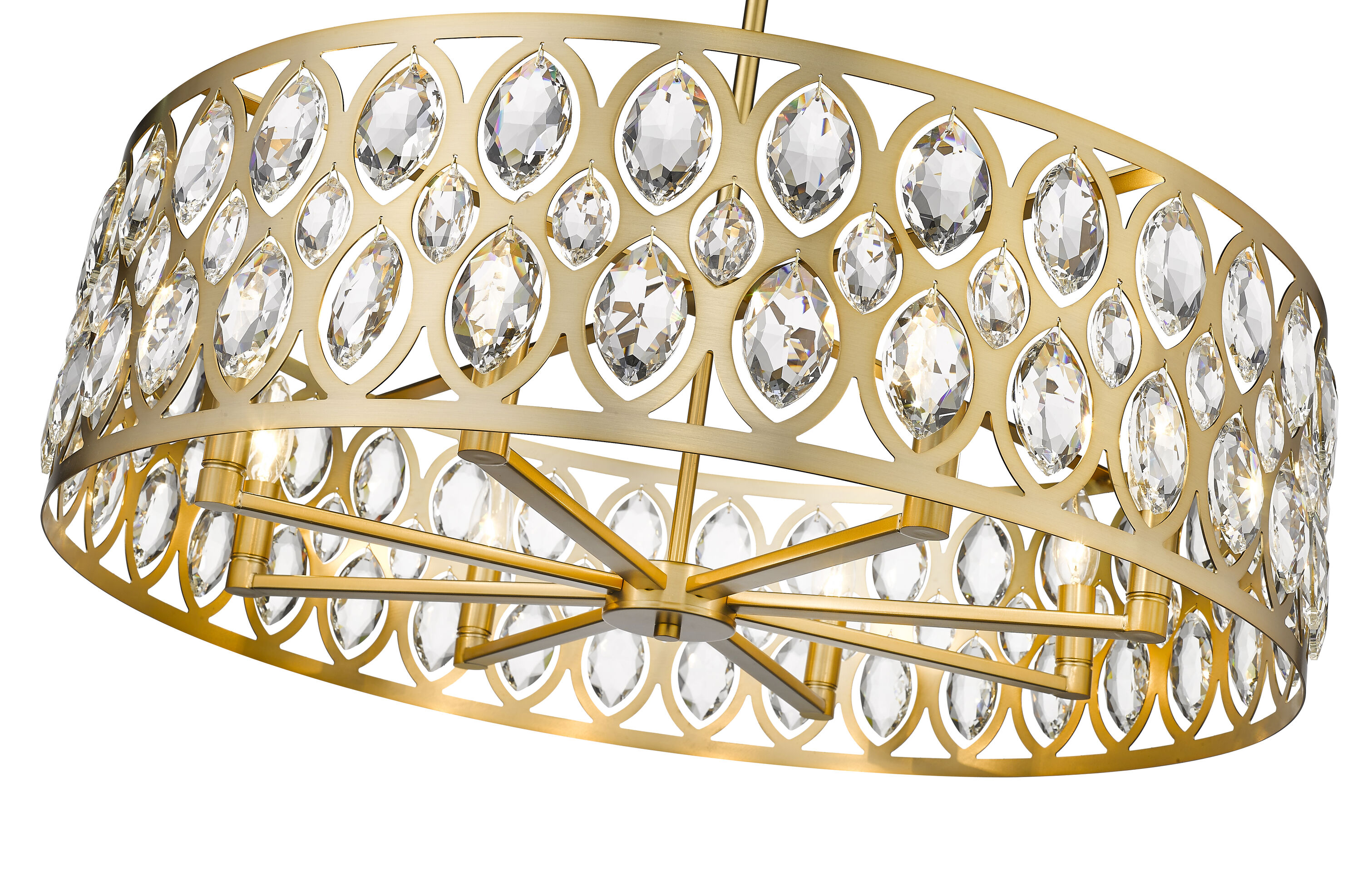 Heirloom Brass and Crystal 8-Light Chandelier