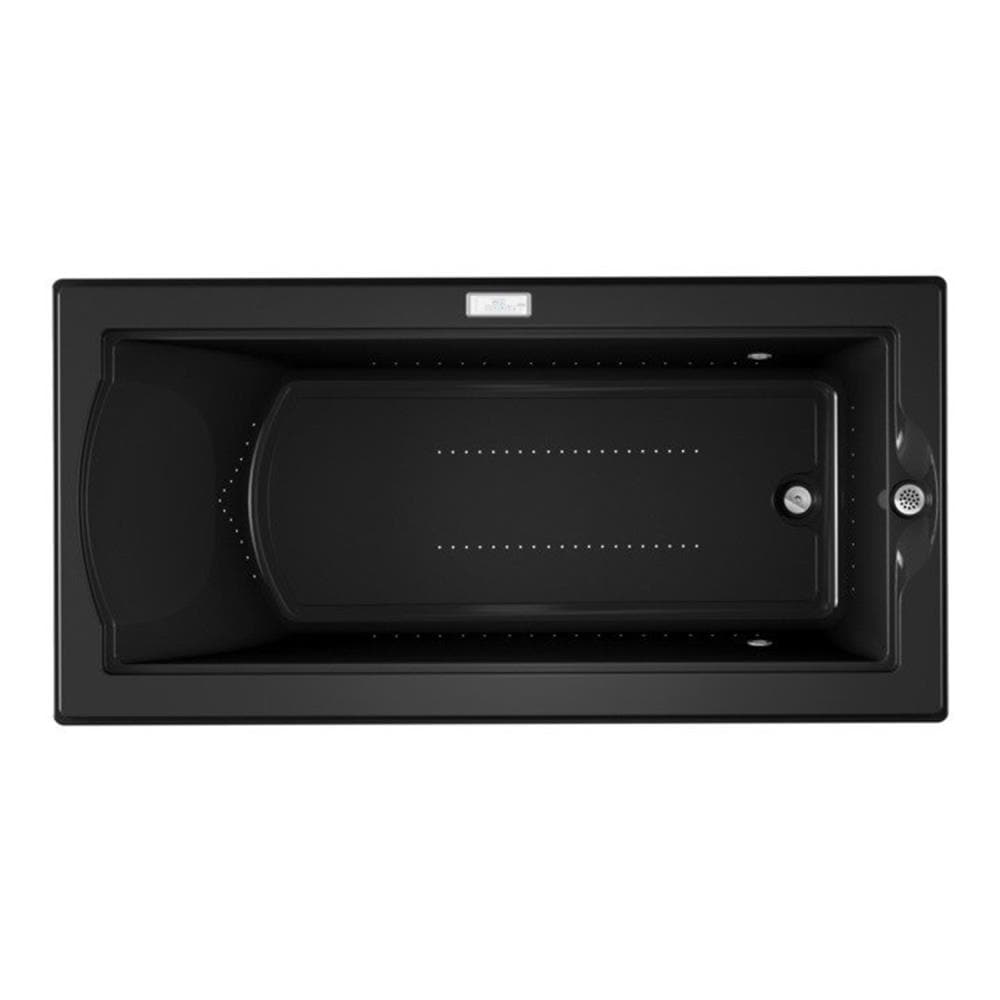 Jacuzzi MC10917 FUZION 35.4-in x 70.7-in Black Acrylic Rectangular Drop-in Whirlpool and Air Bath Combination Tub with Drain ( Right Drain )
