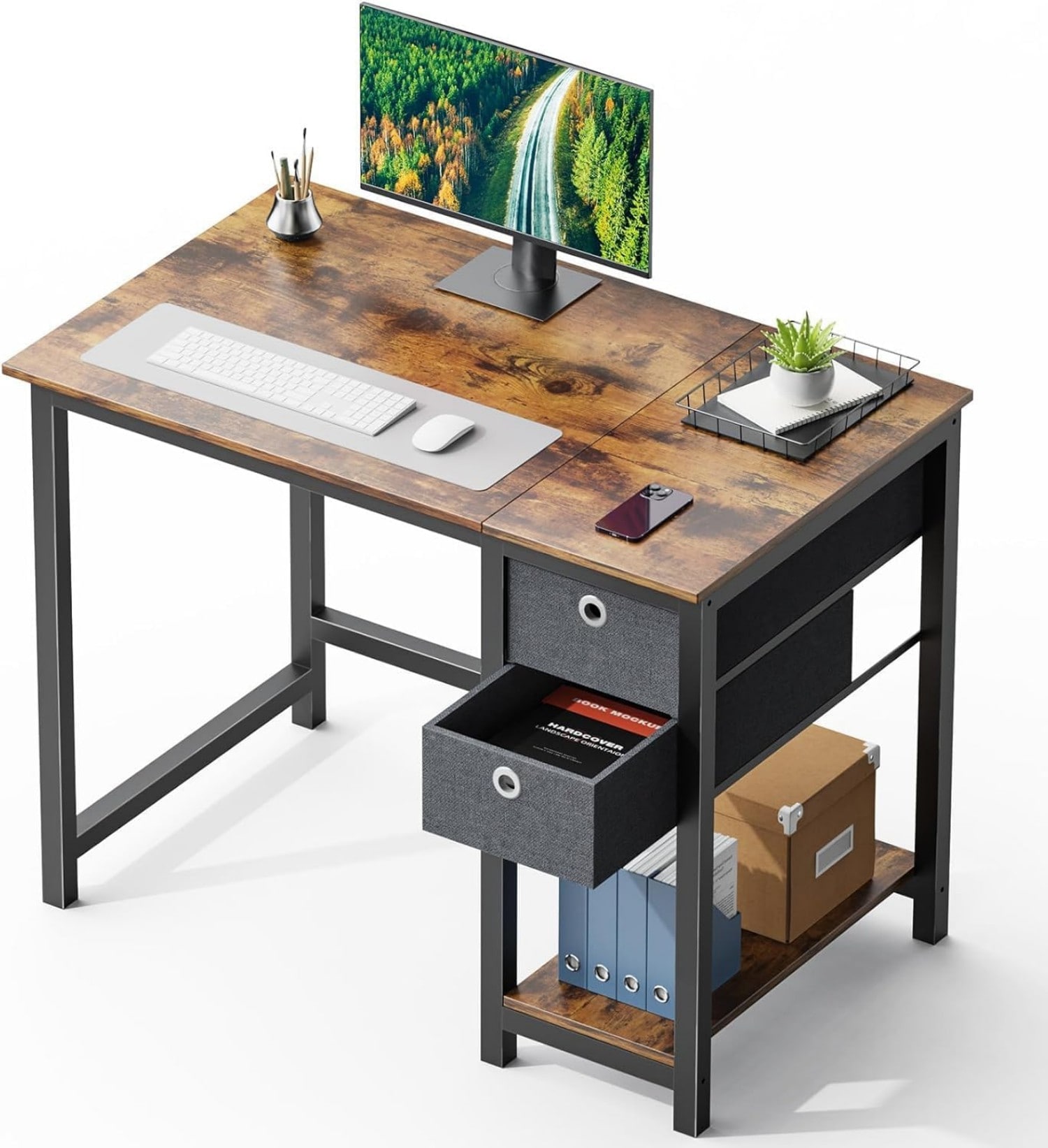 ToolCat BZ-3-79-SN 23.62-in Brown Modern/Contemporary Computer desk