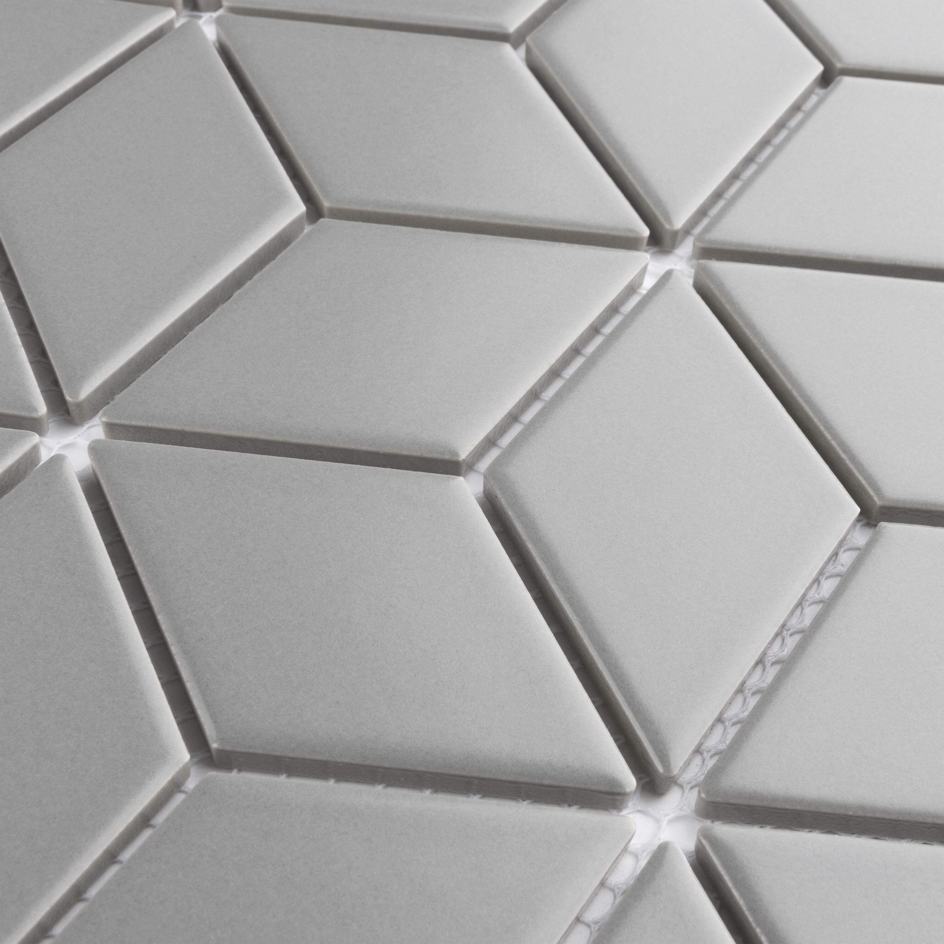 Affinity Tile (Sample) Metro Rhombus Matte Light Grey 7-in x 7-in Matte ...