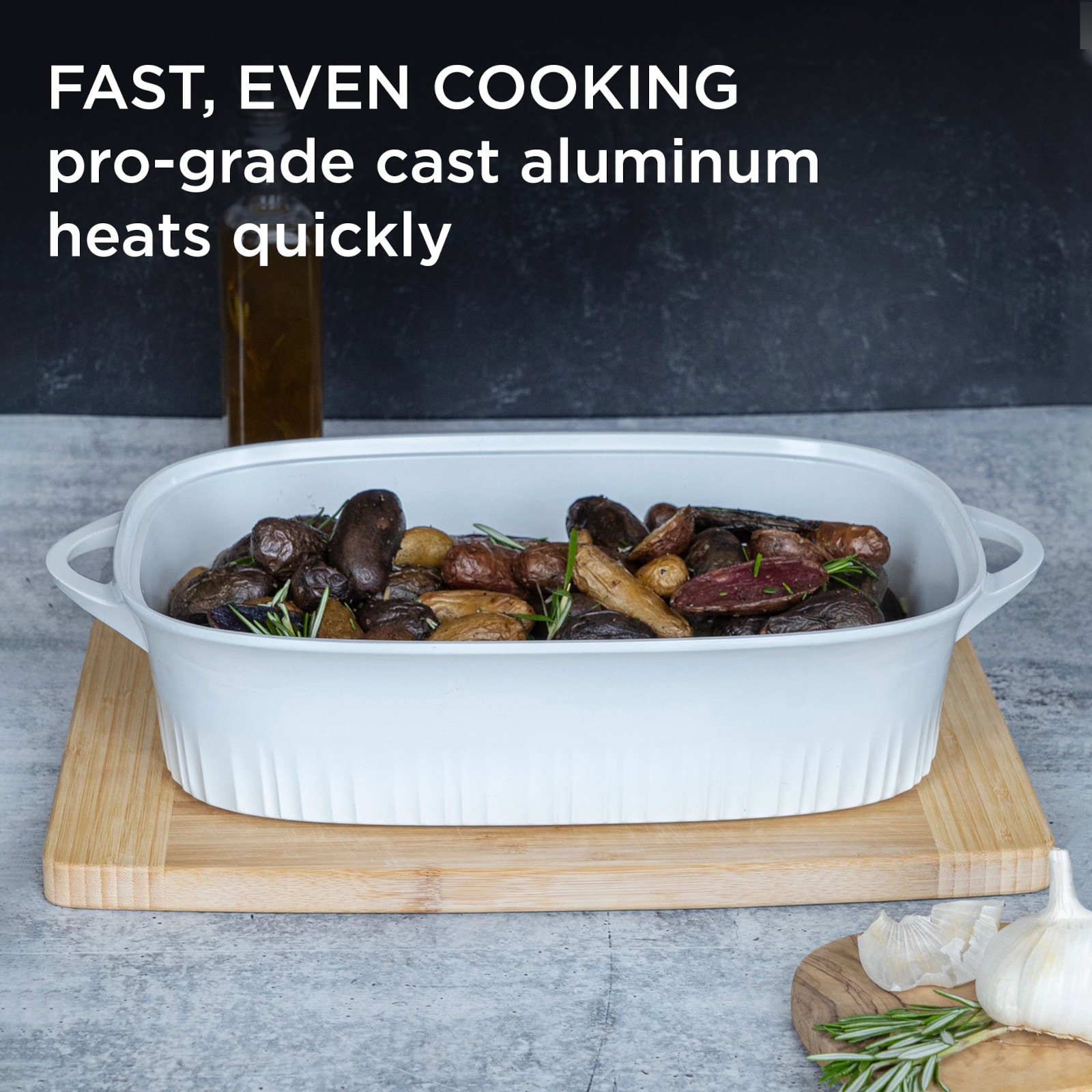 Instant Brands CorningWare Cast Aluminum Oval Baking Pan - Lightweight ...