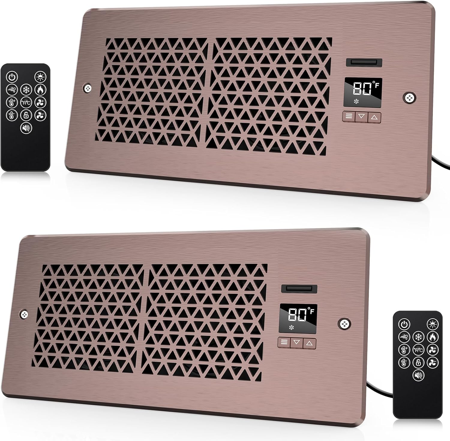 Nordic Hygge XX-HCT-KE01-ORB-2 Register Booster Fan for 4 x 10 Register Holes with Remote Control and Thermostat 10Speeds AC Vent Booster