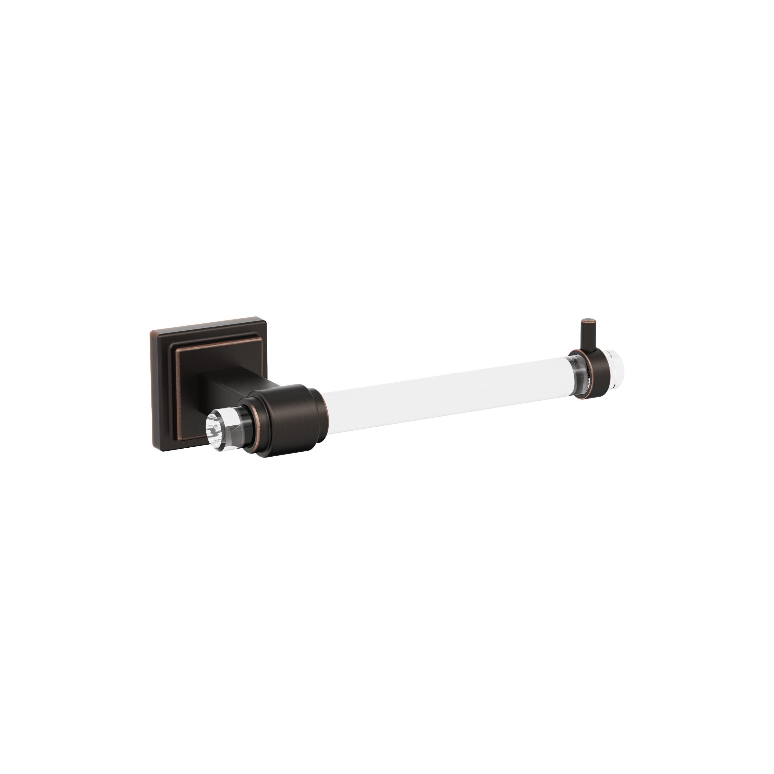 Amerock BH36061CORB Glacio Clear/Oil-Rubbed Bronze Wall mount Single post Toilet Paper Holder 1 -Rolls with Storage