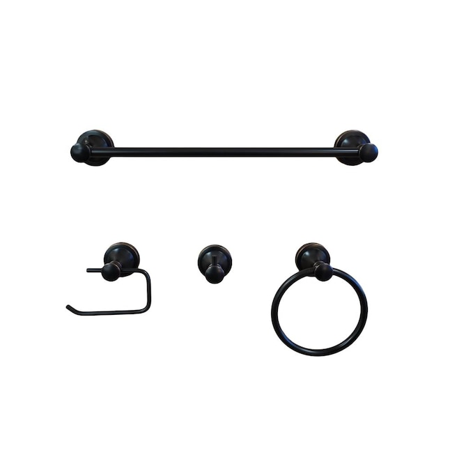 Dyconn Faucet 4-Piece London Oil-Rubbed Bronze Decorative Bathroom Hardware Set Dyconn Faucet 4-Piece London Oil-Rubbed Bronze Decorative Bathroom Hardware Set