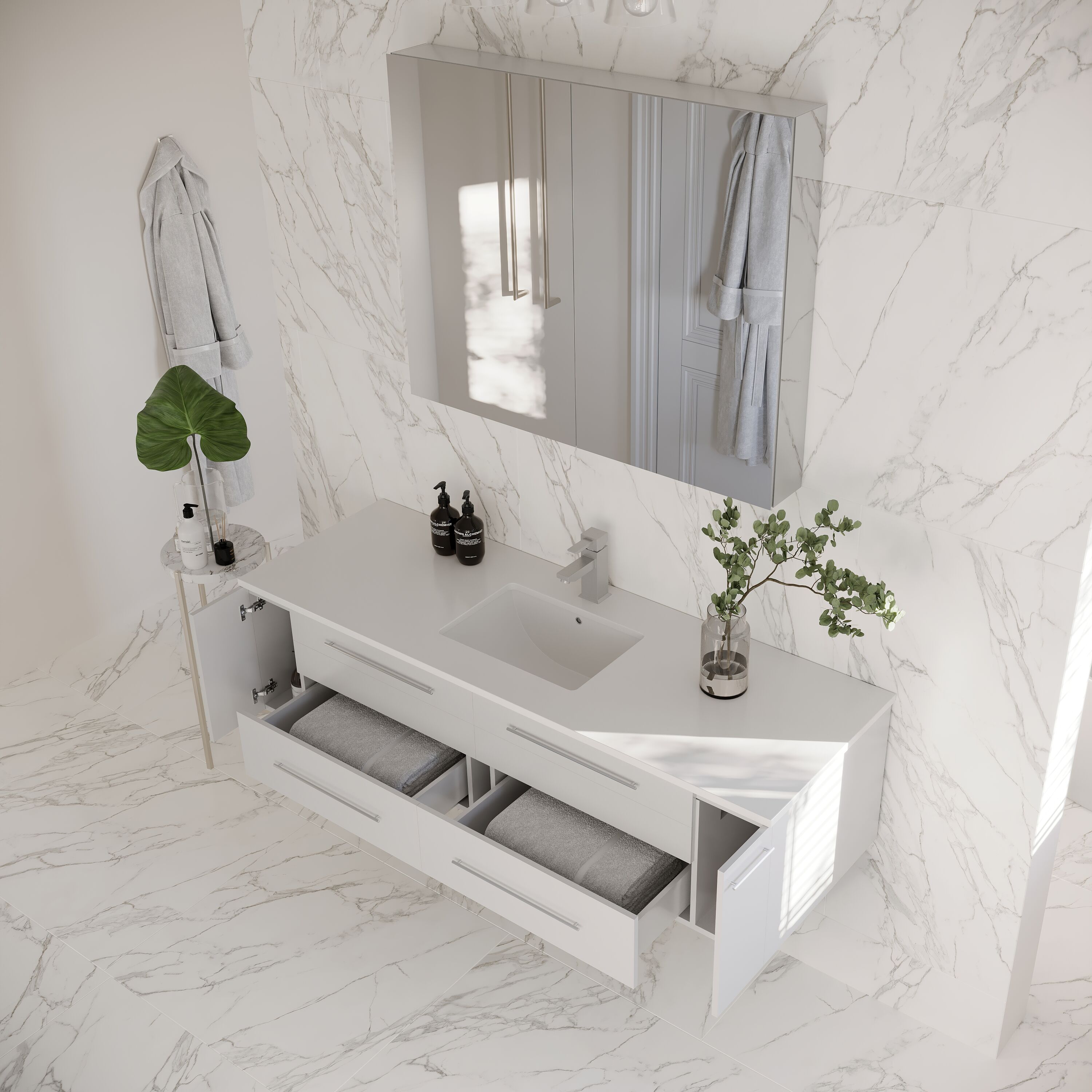 Fresca FVN6160WH-UNS Bath-Vanity-Combo - View #3