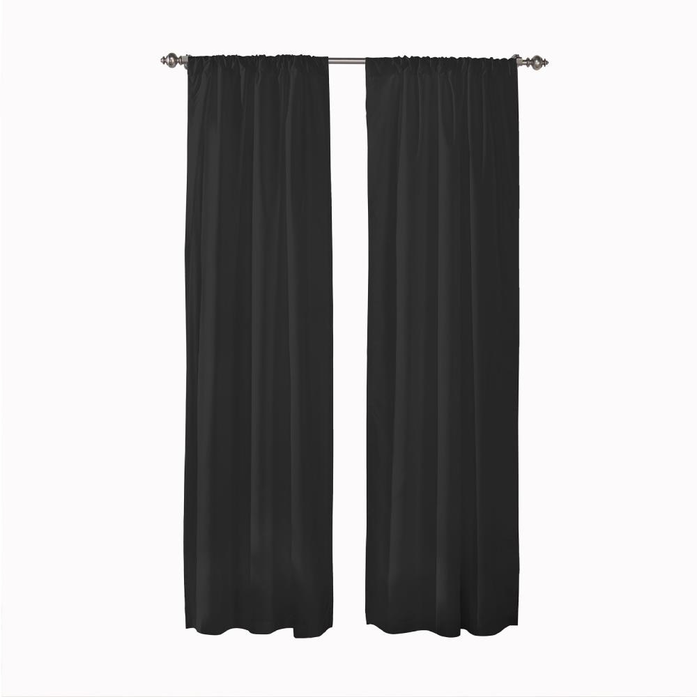 Pairs To Go 15110080X054BLK 54-Inches Black Light filtering Rod pocket Curtain panel pair