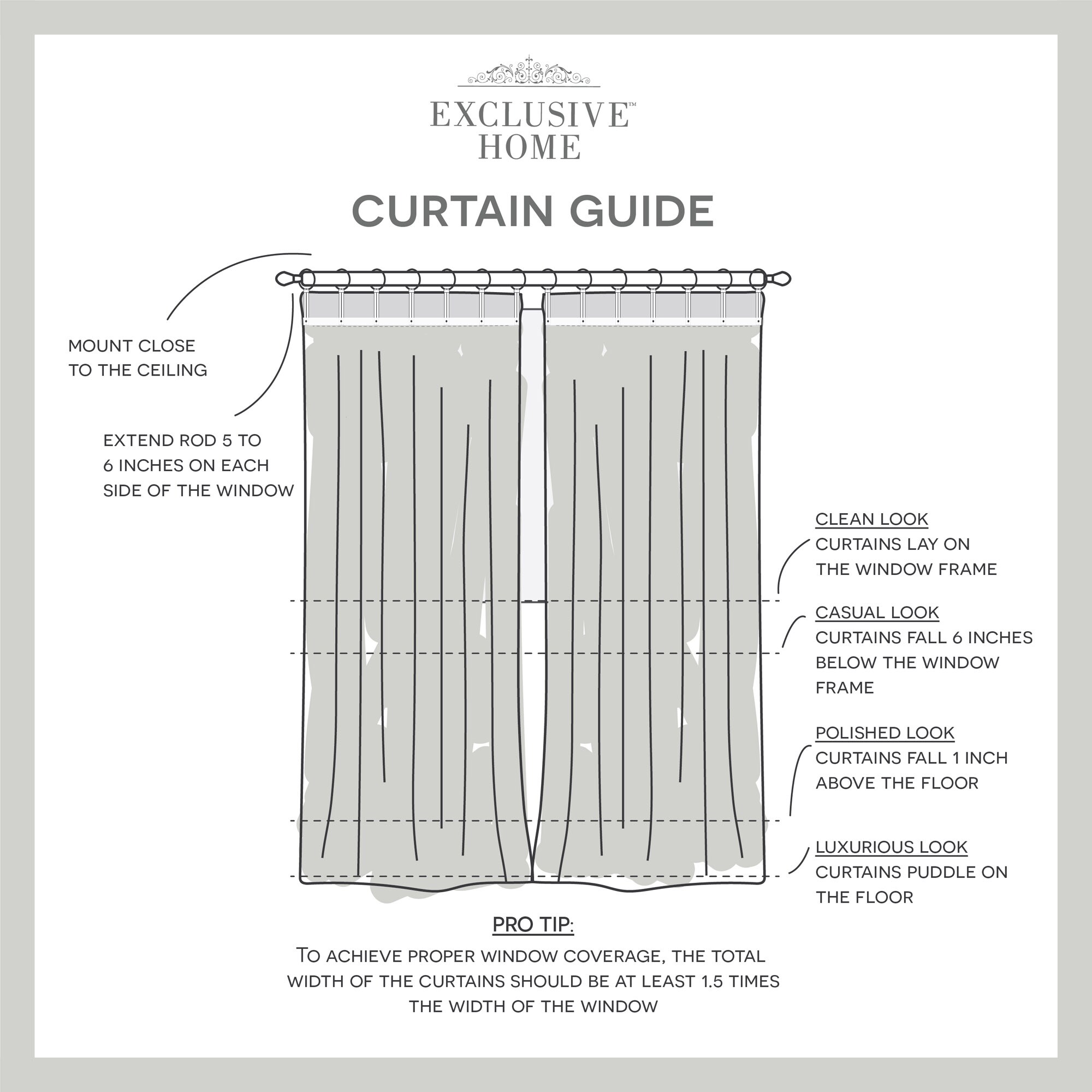 Natural Sheer Ring Top Curtain Panels with Rope Accents, 54"x108", Set of 2