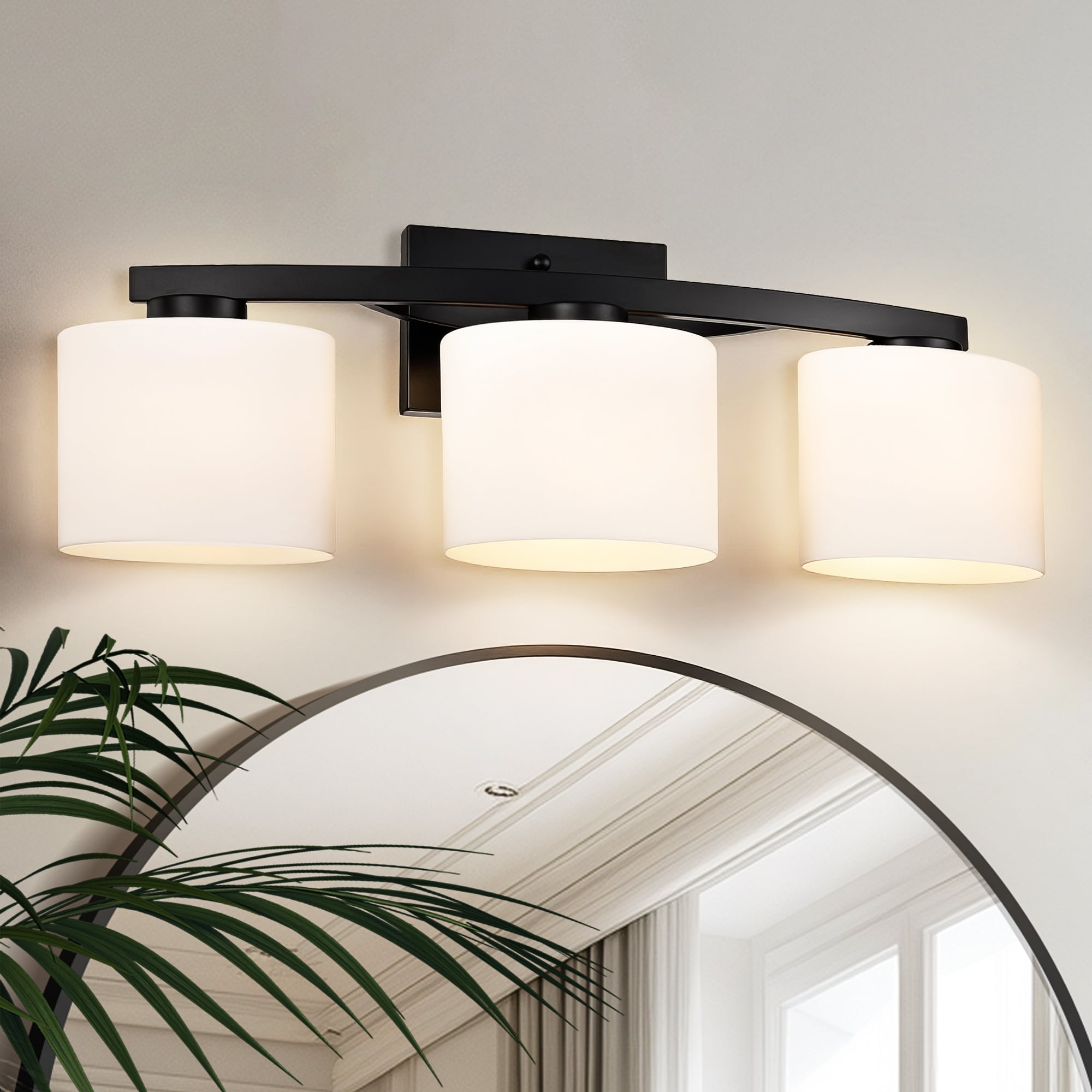 Edvivi EW3935BK 22-in 3 -Light Matte Black Modern/contemporary Vanity light