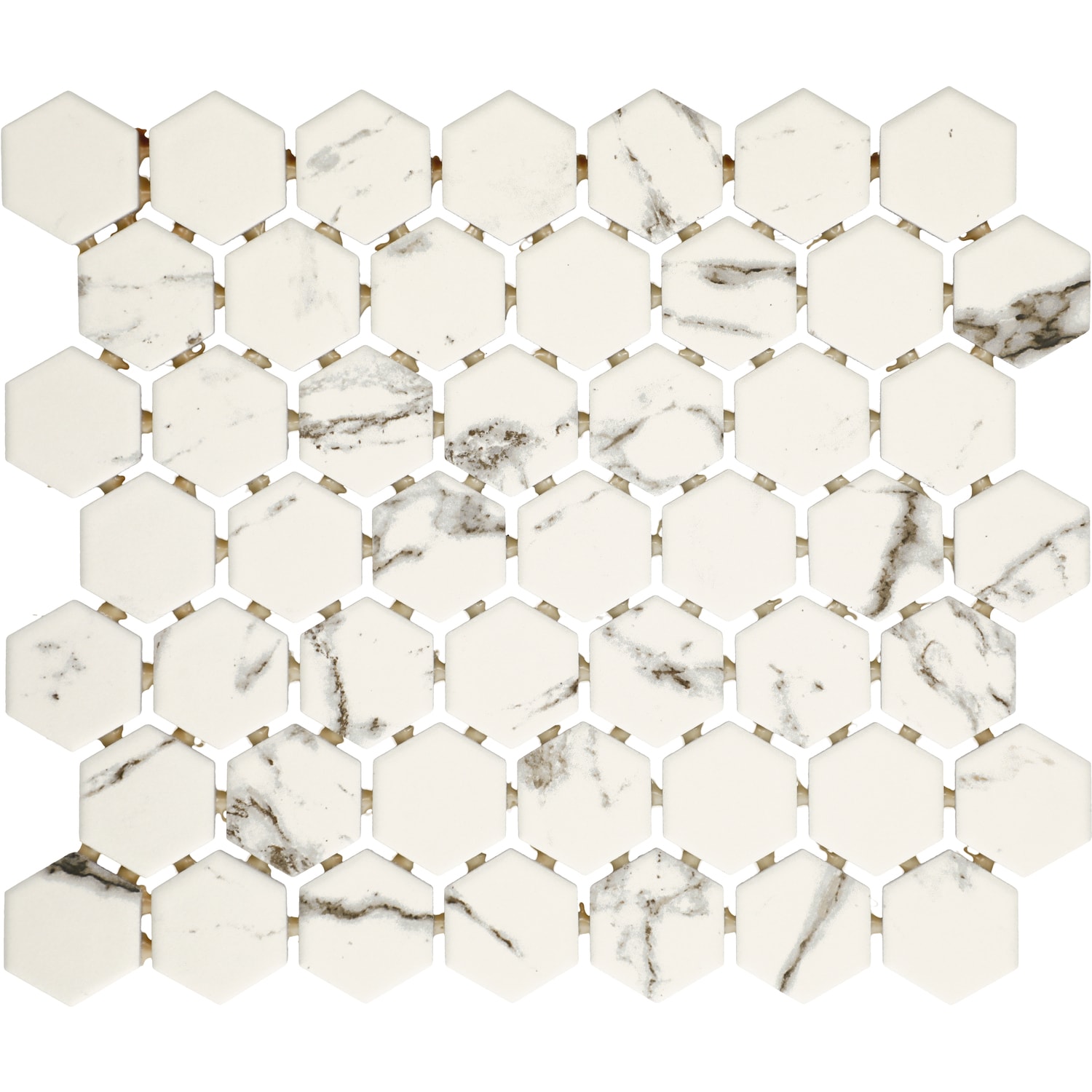 American Olean Newcastle Marble White 10-in x 11-in Matte Ceramic Hexagon Marble Look Floor and Wall Tile (0.81-sq. ft/ Piece)